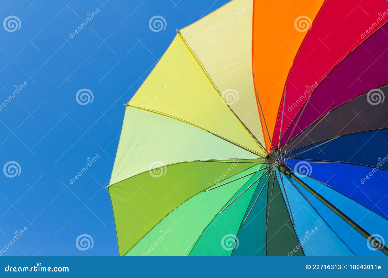 Colorful Umbrella on a Sky Background Stock Image Image of pattern