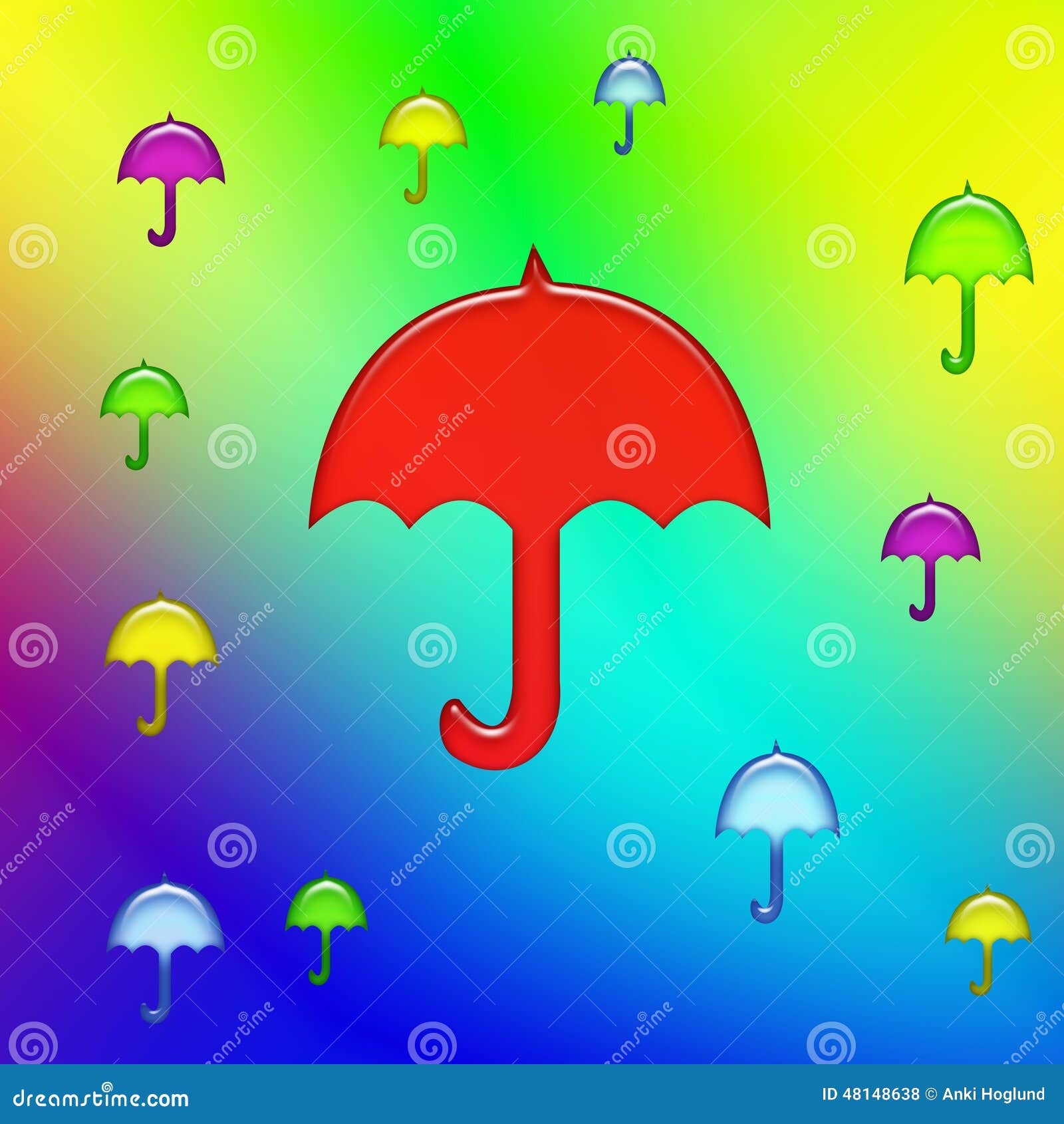 Colorful umbrellas stock illustration. Illustration of purple 48148638