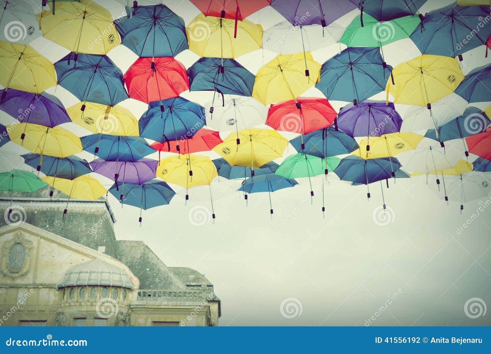 Colorful umbrellas editorial photography. Image of elements 41556192