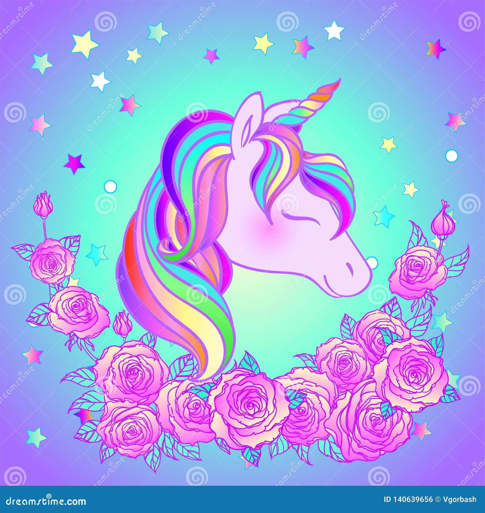colorful unicorn design vector illustration stickers
