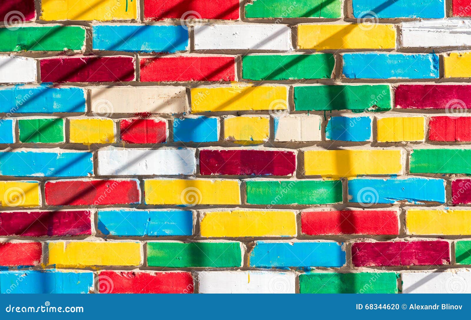 Colorful Urban Brick Wall As Background Stock Photo - Image of pieces ...