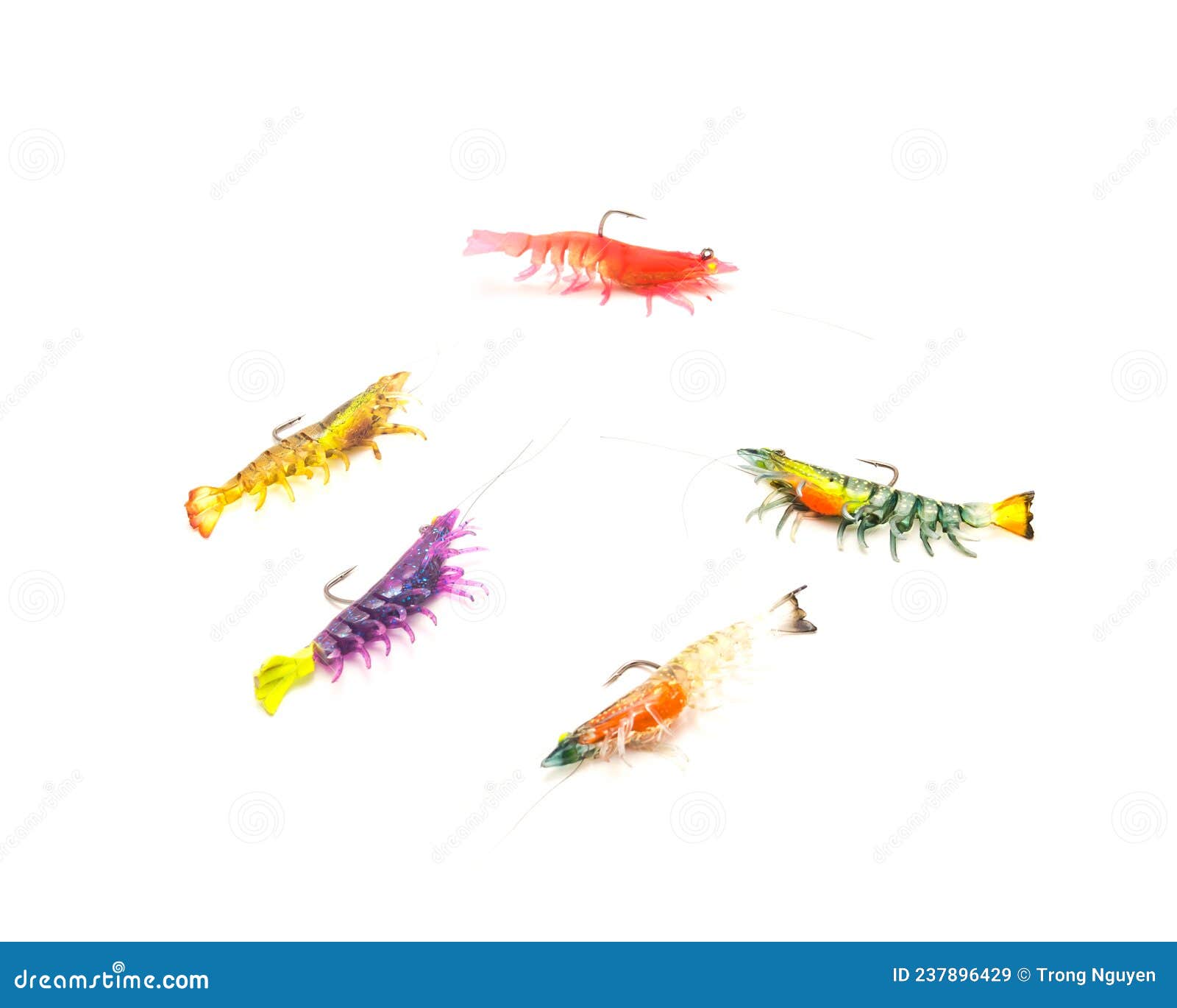 Colorful Variety of Artificial Shrimp Lures Lifelike Swim Bait Fishing  Tackle Isolated on White Stock Image - Image of glow, lure: 237896429