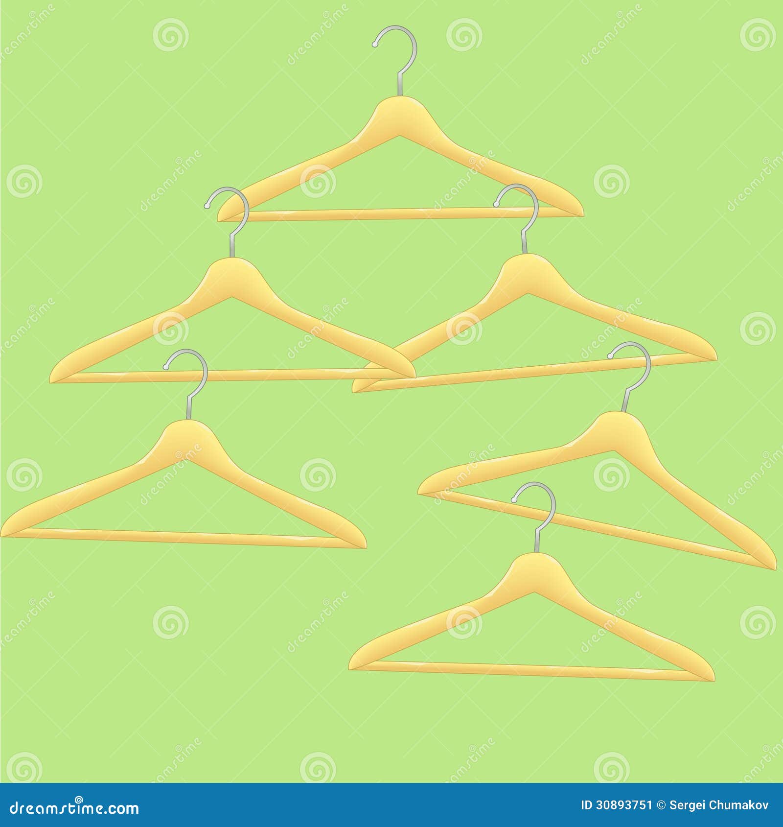 Colorful Vector Coathangers. Stock Vector Illustration of outline