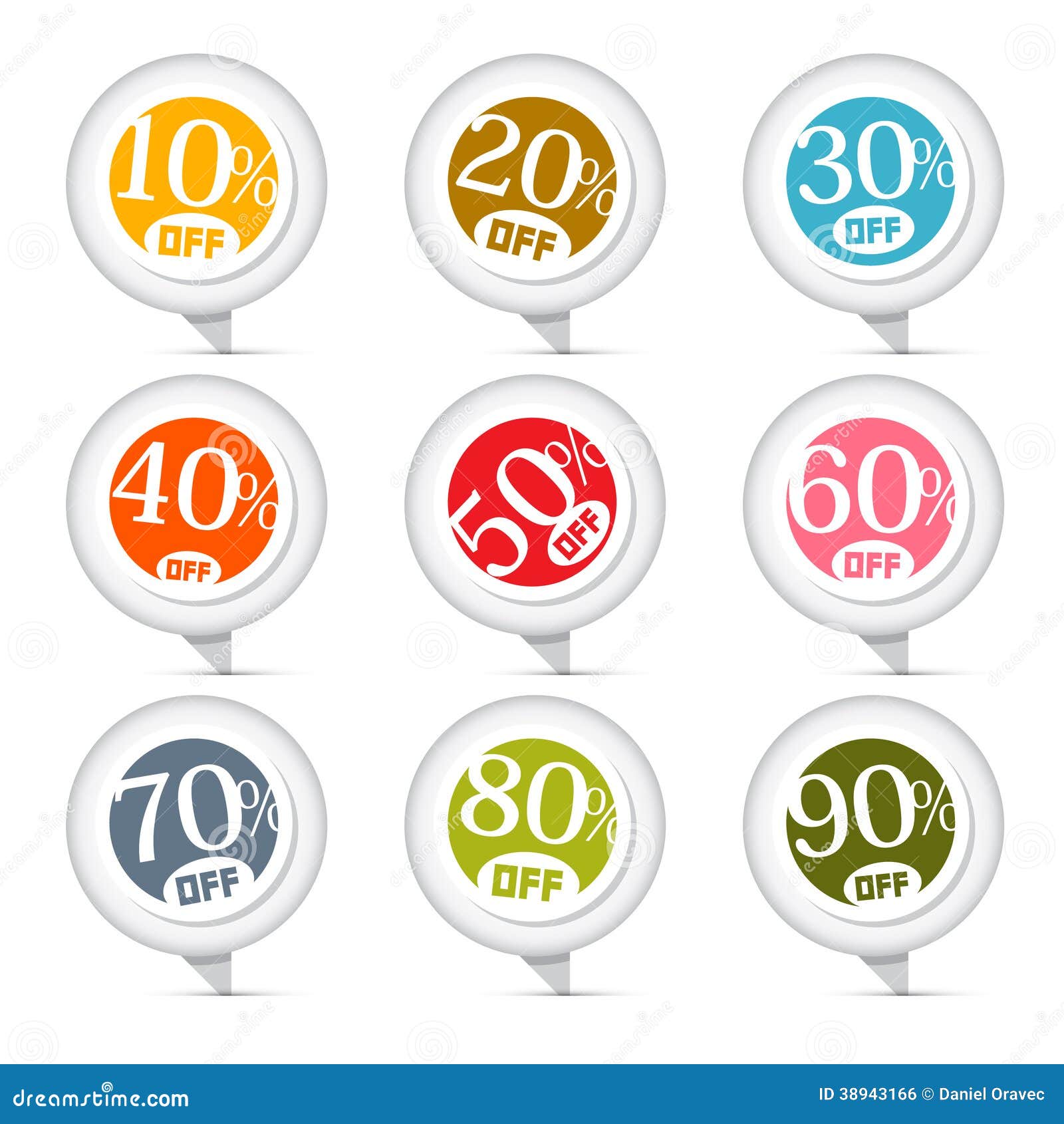 Colorful Vector Discount Stickers, Labels Stock Vector Illustration