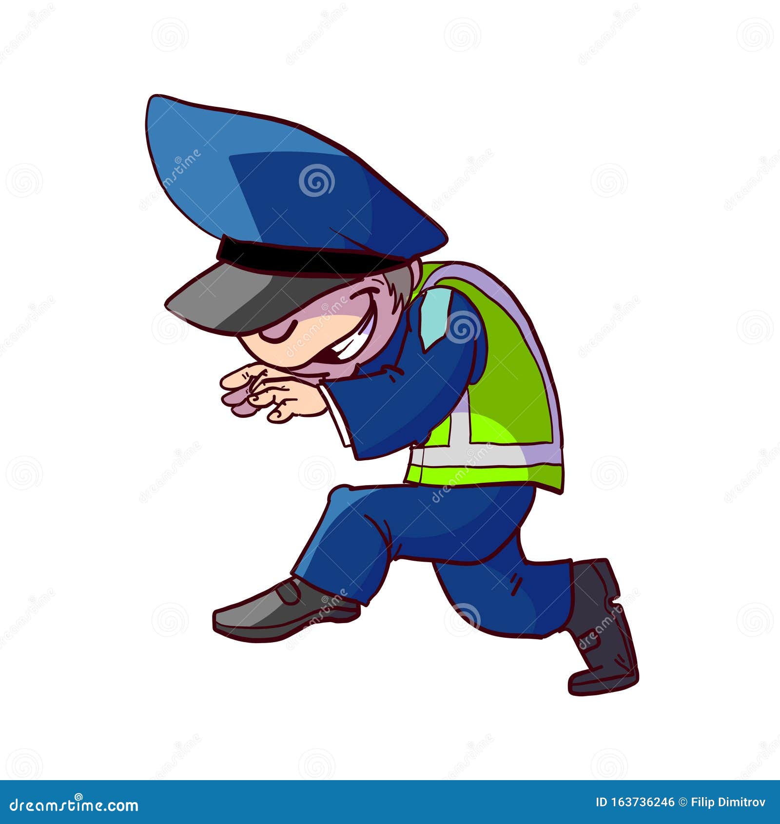 Colorful Cartoon Traffic Police Officer Stock Vector Illustration Of