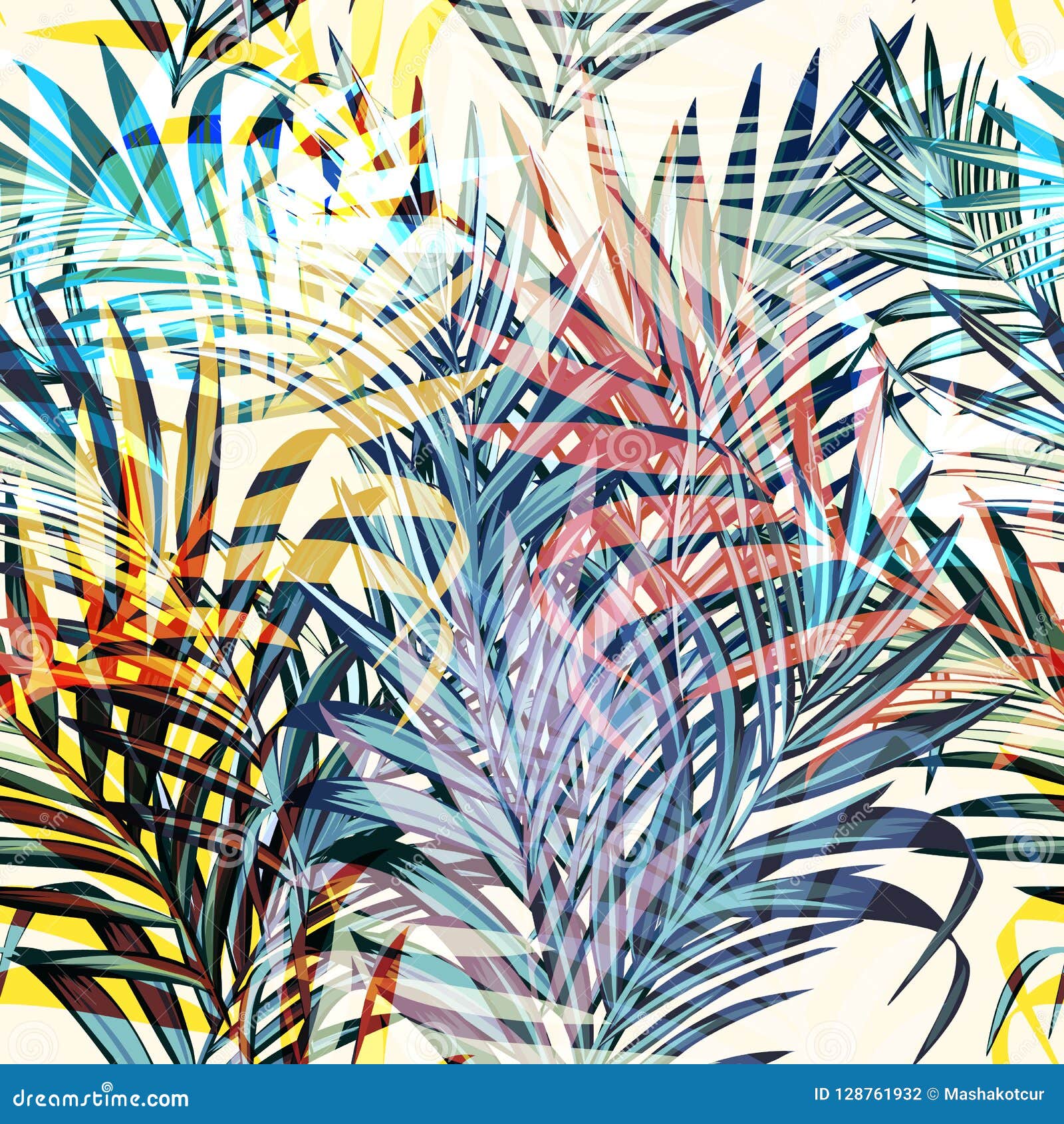 colorful  tropical palm leaves, vacation style. ideal for