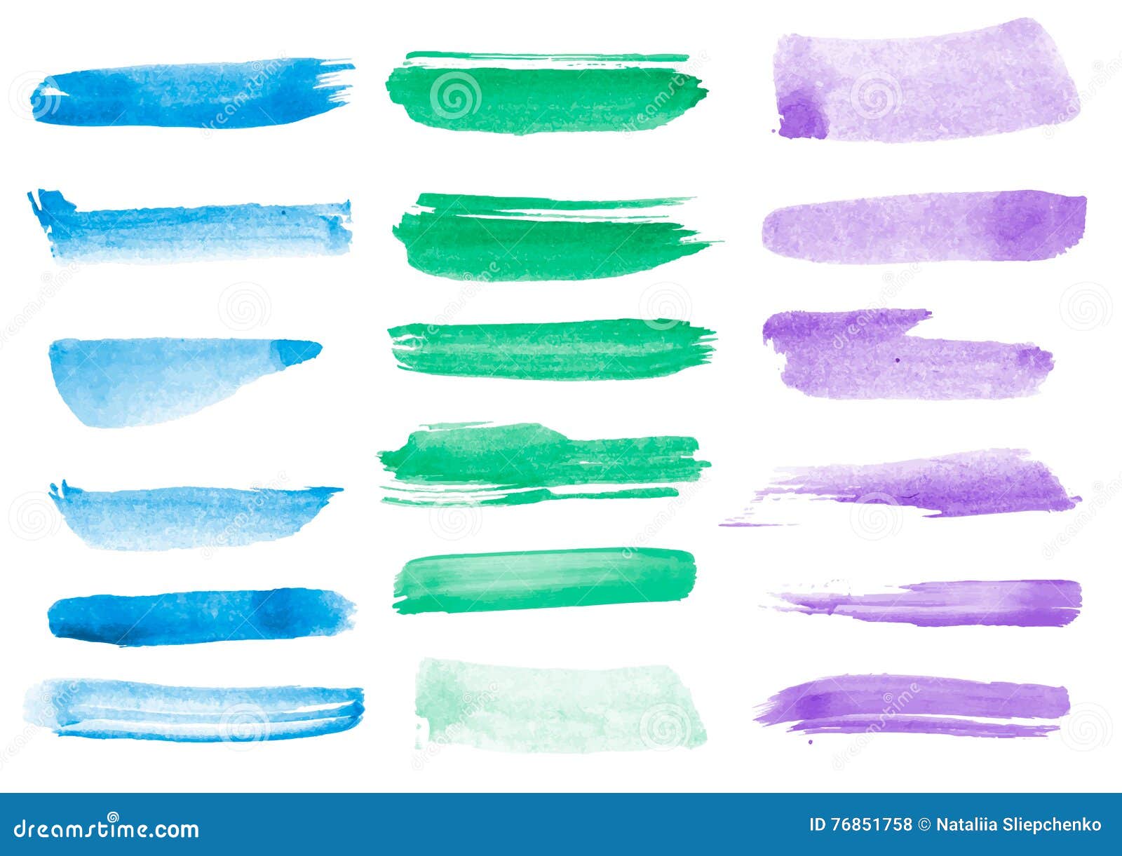 Download Colorful Vector Watercolor Brush Strokes Stock Vector Illustration Of Aquarelle Bright 76851758