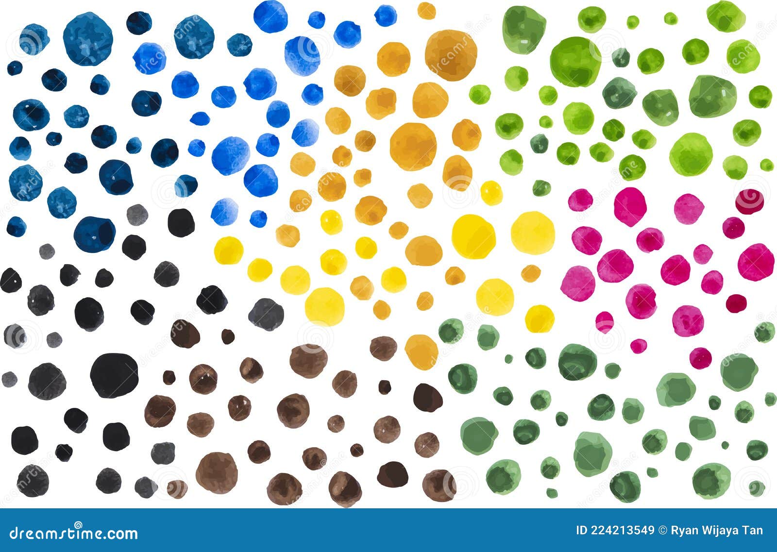 Colorful Vector Watercolors Circles Shapes For Design Pattern