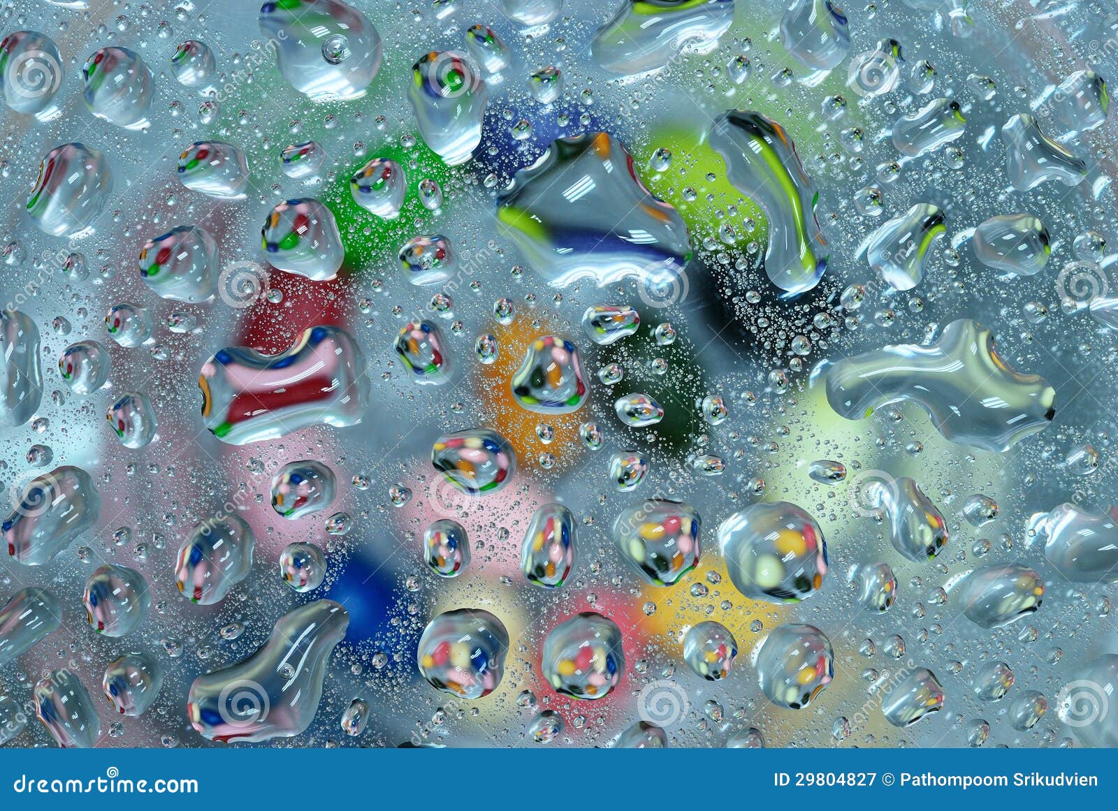 Colorful Water Drop On Glass Background Stock Illustration