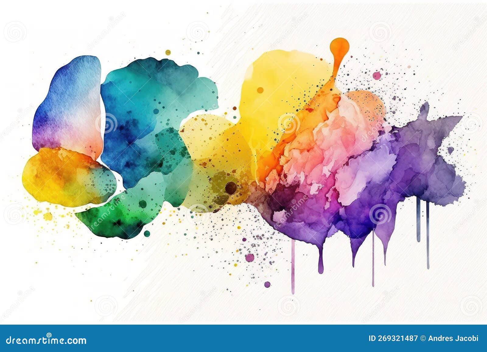 colorful watercolor banner over white background. perfecto for copy space, text, banner, poster