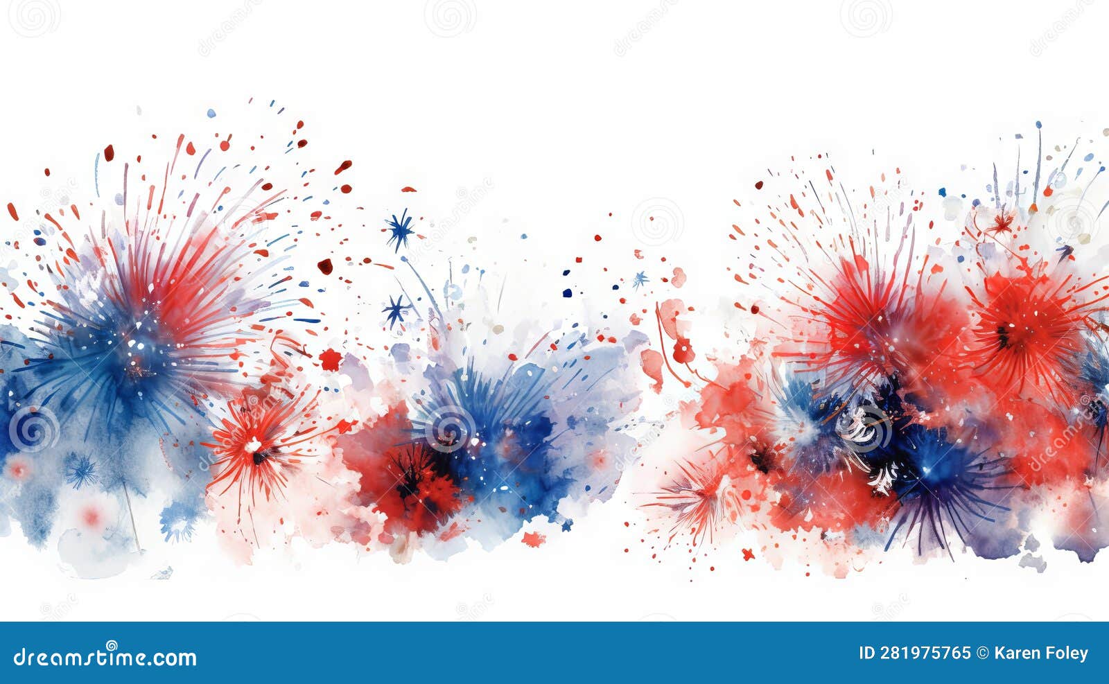 fireworks background on white