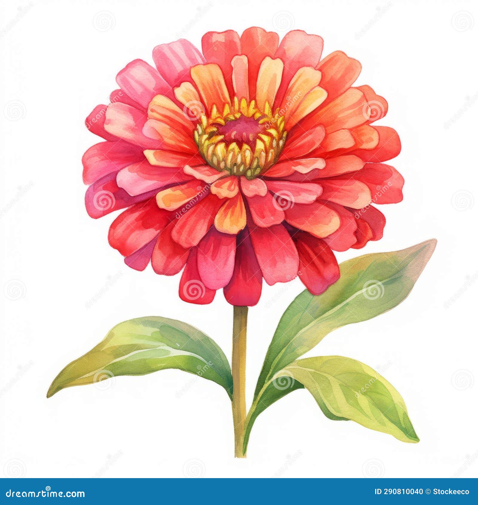 Colorful Watercolor Zinnia Flower Clipart: Realistic Illustrations for ...