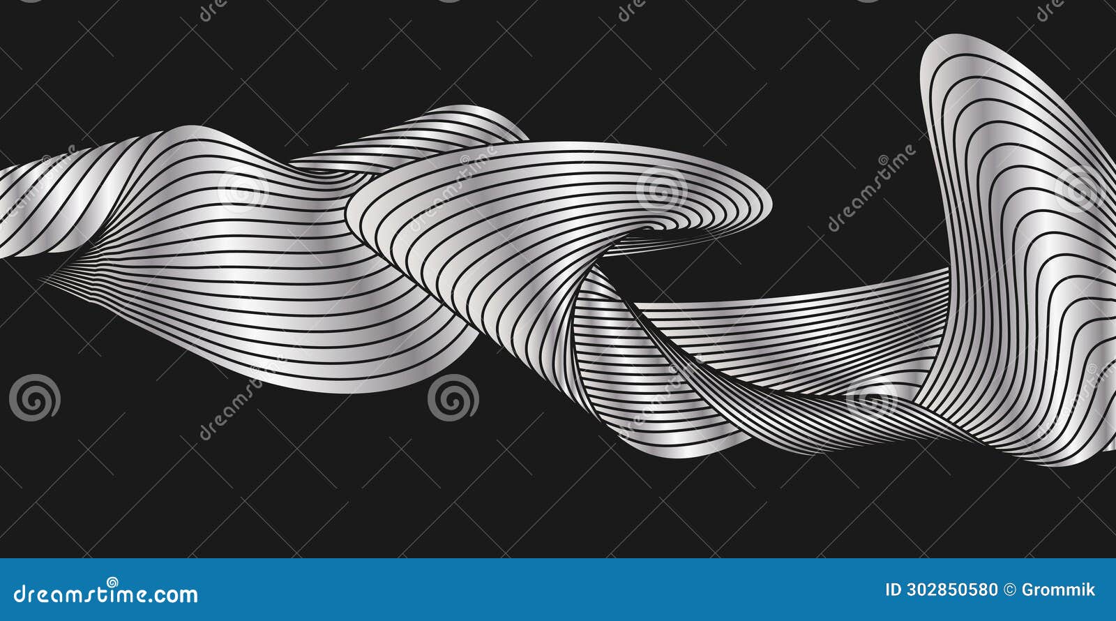 A Colorful Wave. Gradient Design of a Sinuous Line Stock Vector