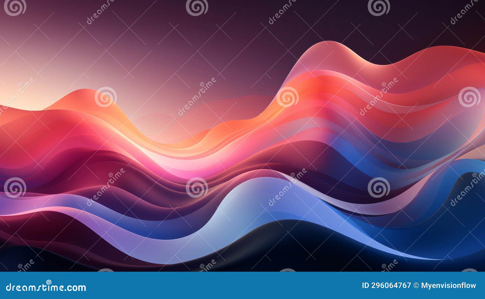 A Colorful Waves in a Dark Background Stock Illustration - Illustration ...