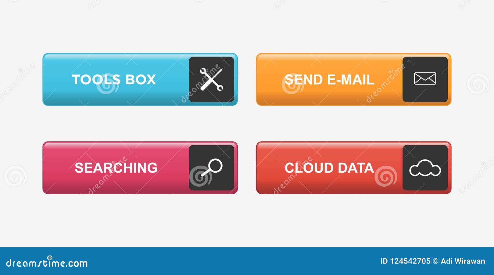 Download Colorful Web Buttons Vector Illustration. Action Button ...