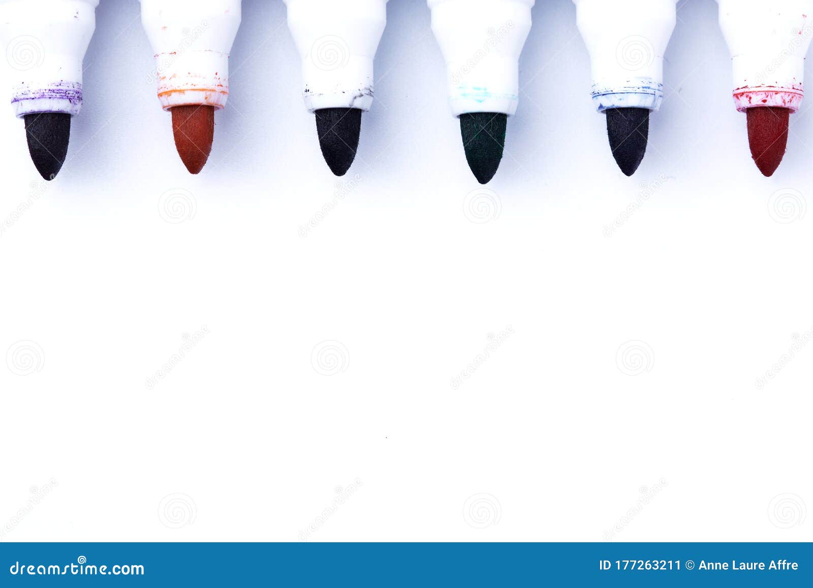 Whiteboard Markers Isolated on a White Background Stock Image Image