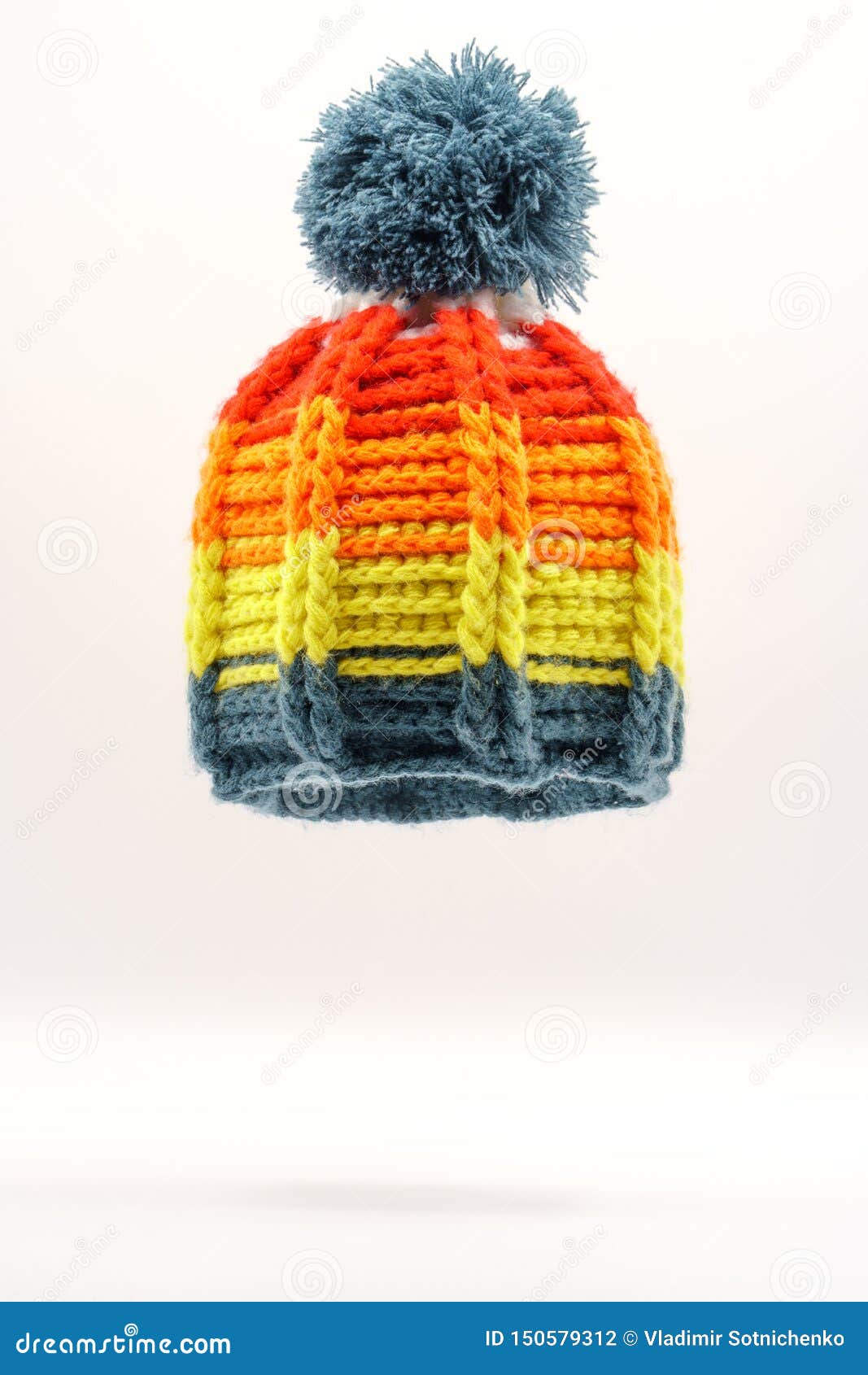 Colorful Winter Knitted Hat on a White Background Stock Photo - Image ...