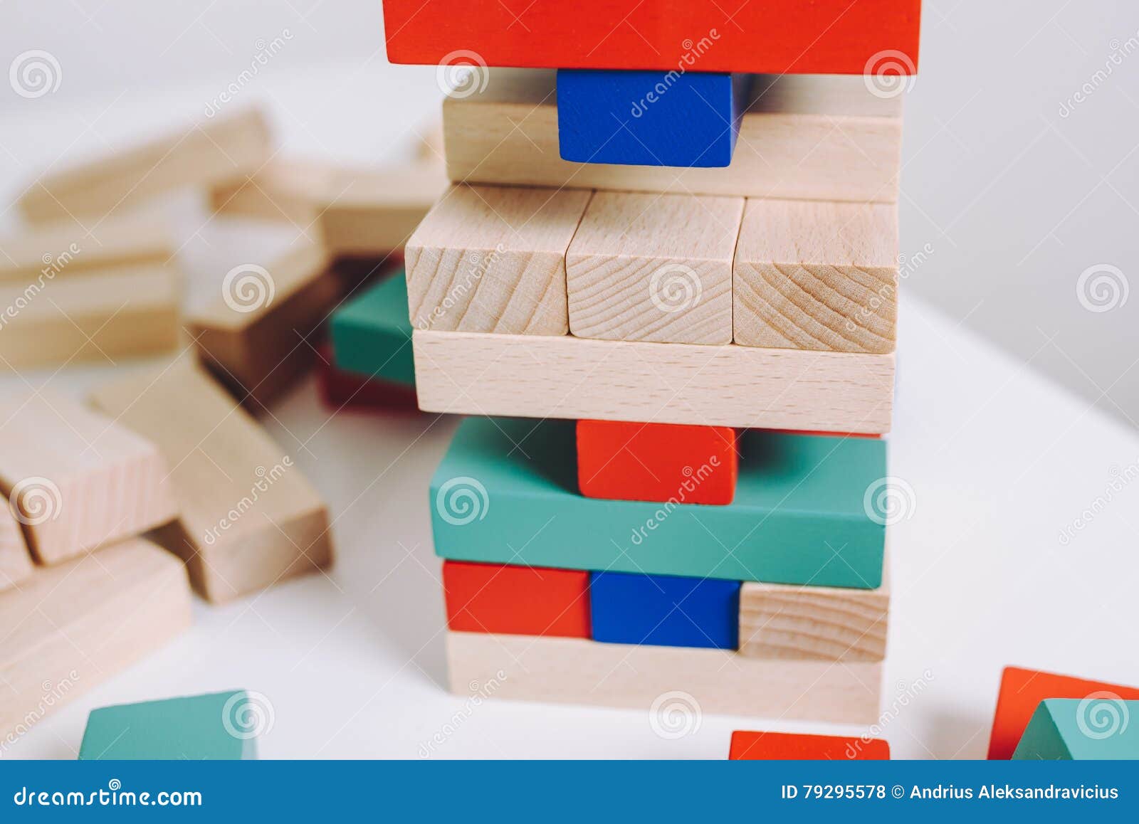 Colorful wood pieces game stock photo. Image of metaphor 79295578