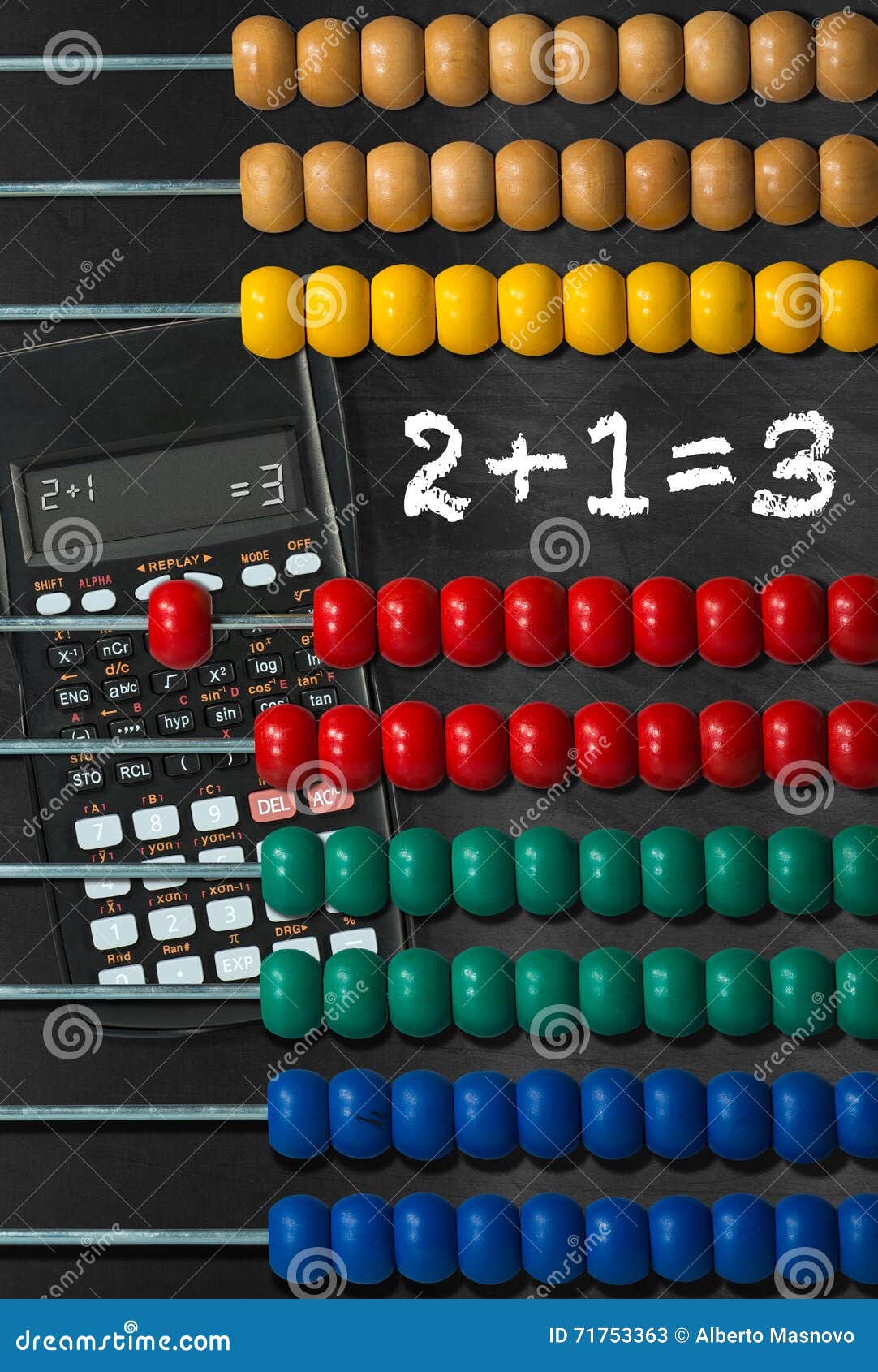 Colorful Wooden Abacus and Calculator Stock Image Image of modern