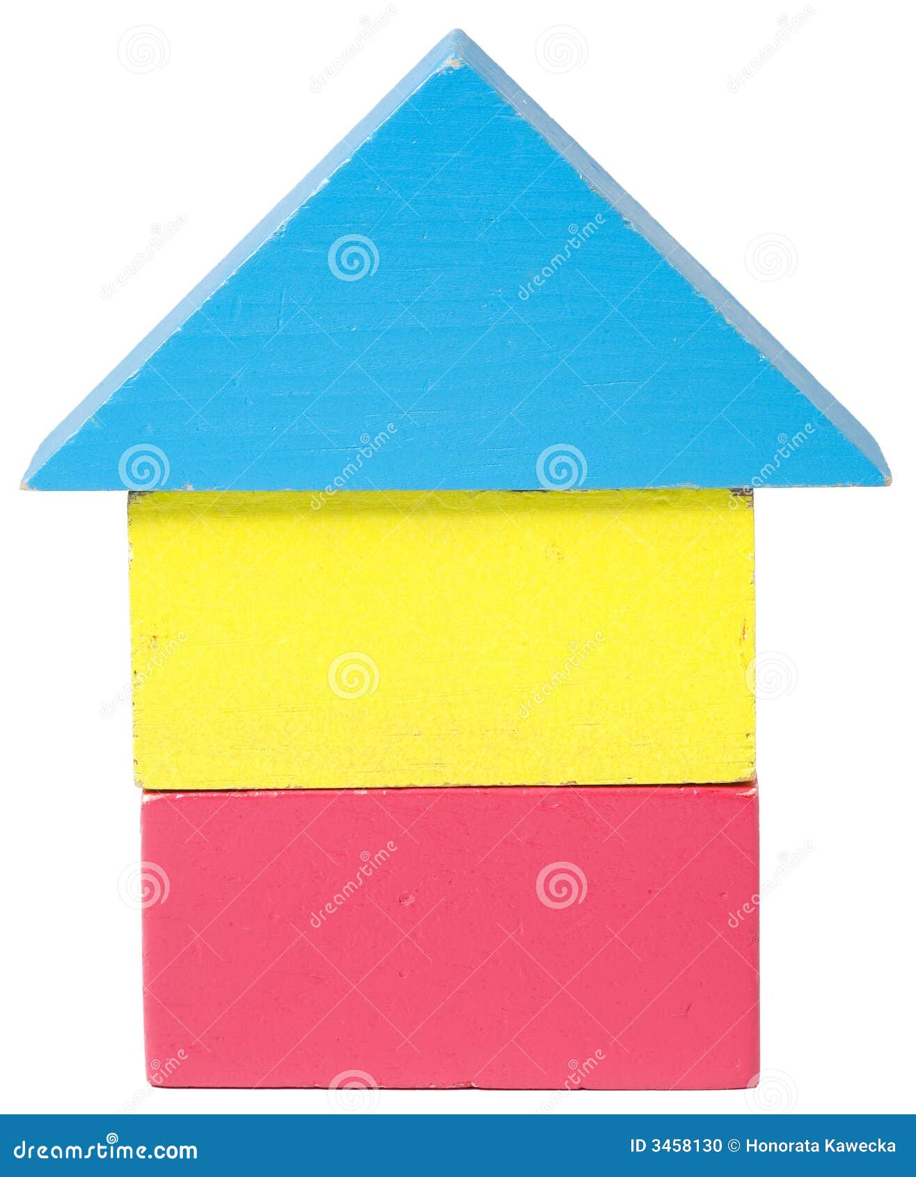 Colorful Wooden Block House Stock Photo Image of property, details