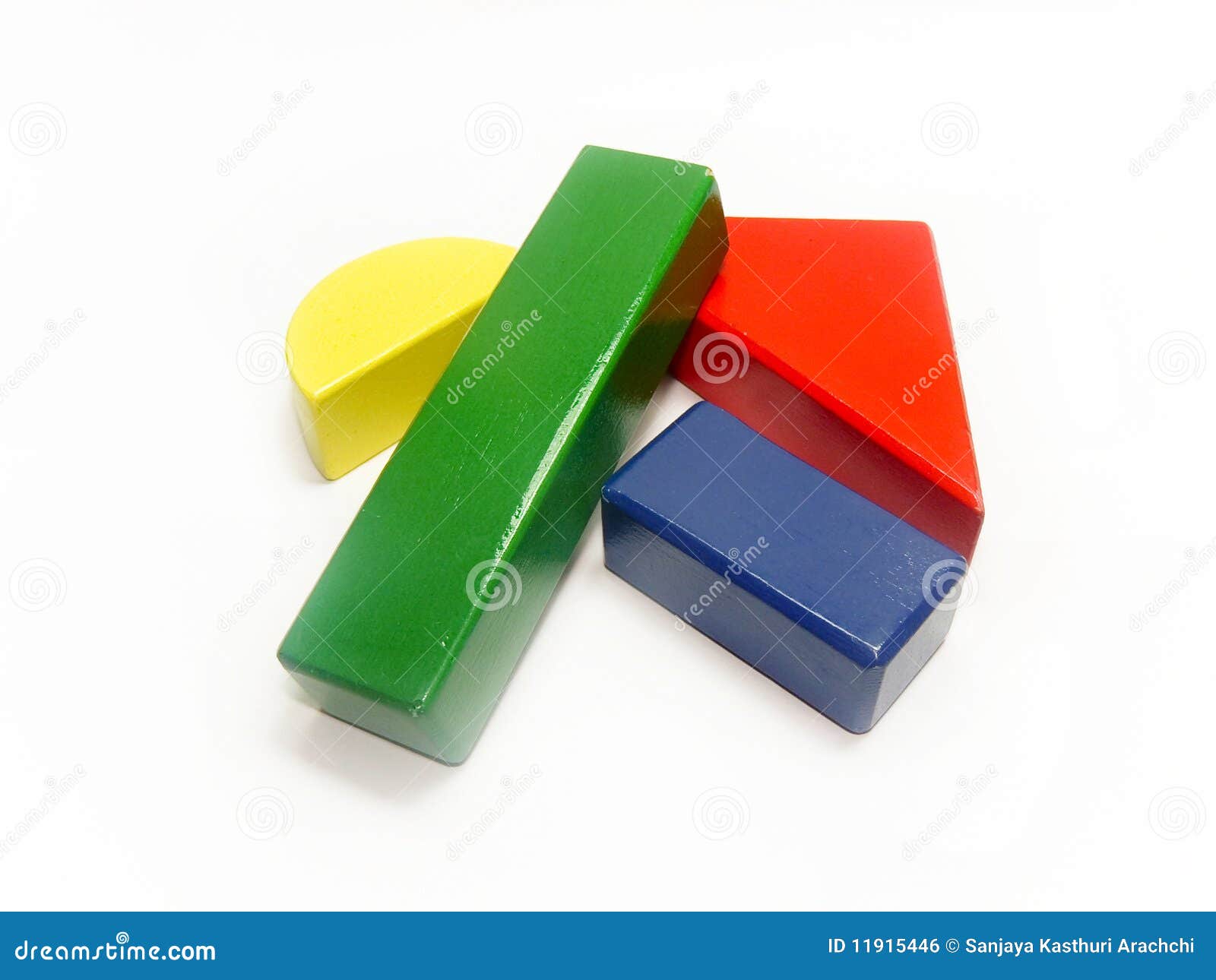 Colorful Wooden Building Block Shapes Stock Photo - Image of building