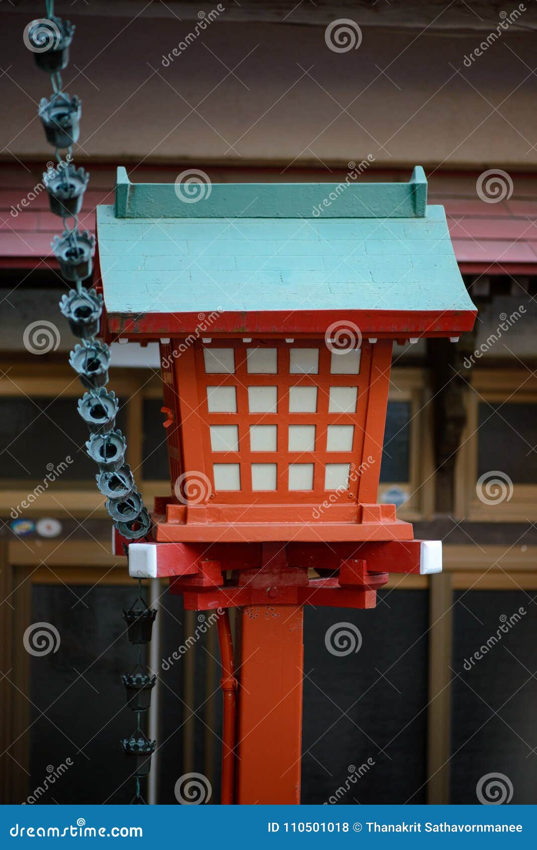Colorful Wooden Lantern at Shinto Shrine, Nobeoka, Japan Stock Photo ...