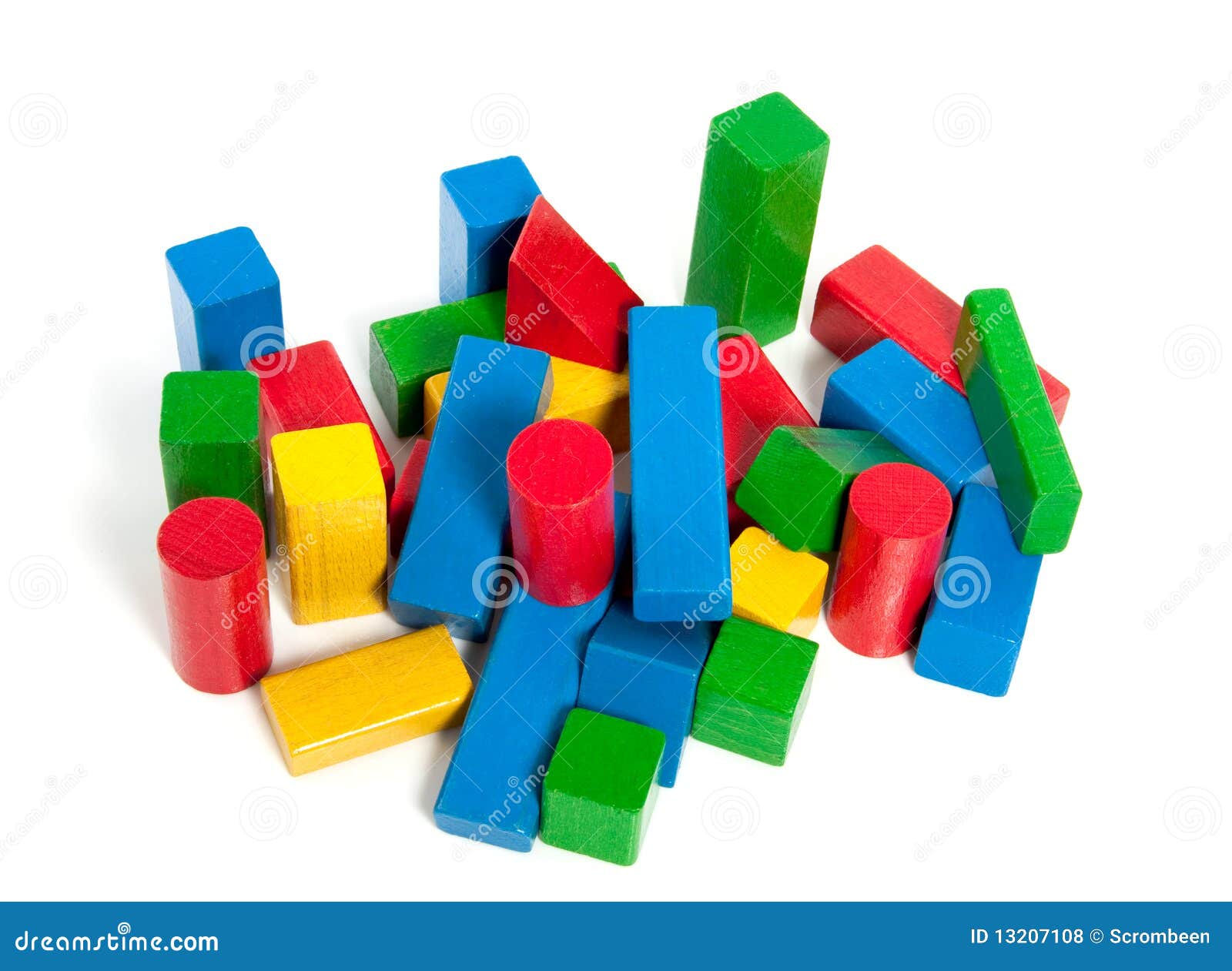 Colorful Wooden Play Blocks Stock Photo - Image of wooden, isolated