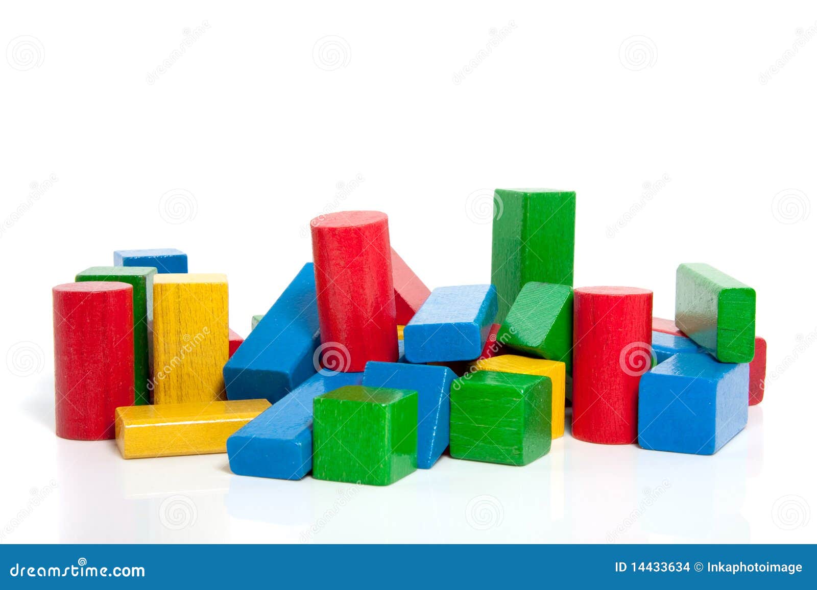 Colorful Wooden Play Blocks Stock Photo - Image of blocks, round: 14433634