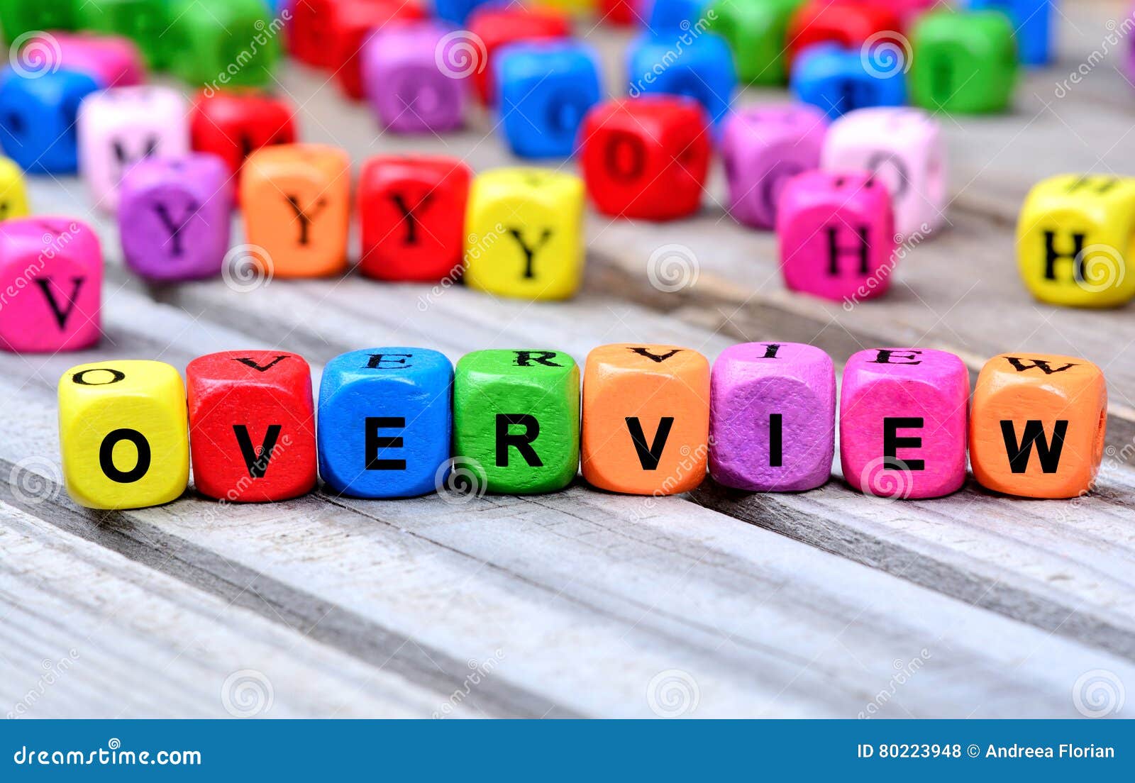 the colorful word overview on table