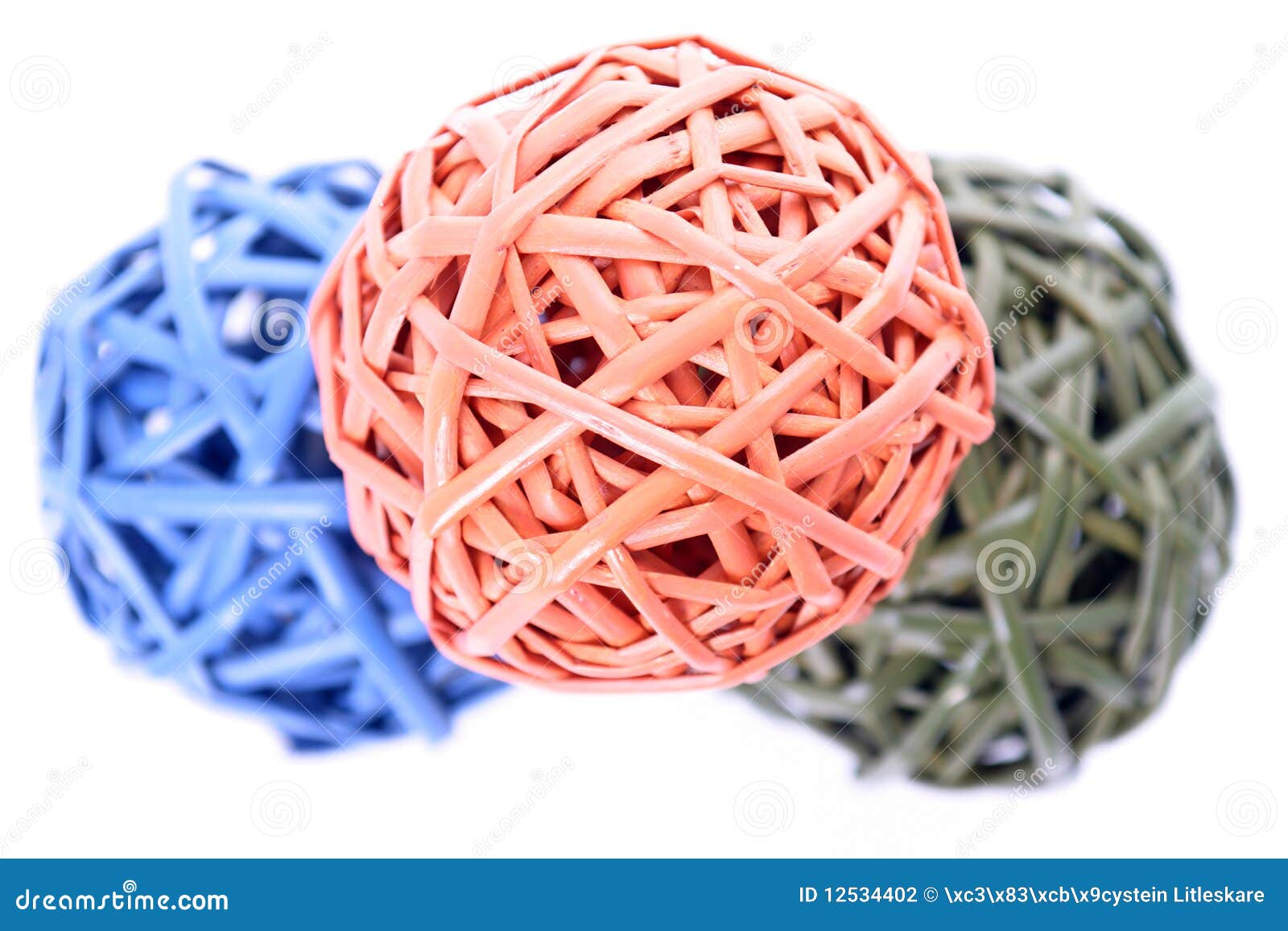 Colorful woven balls stock photo. Image of isolated, round 12534402
