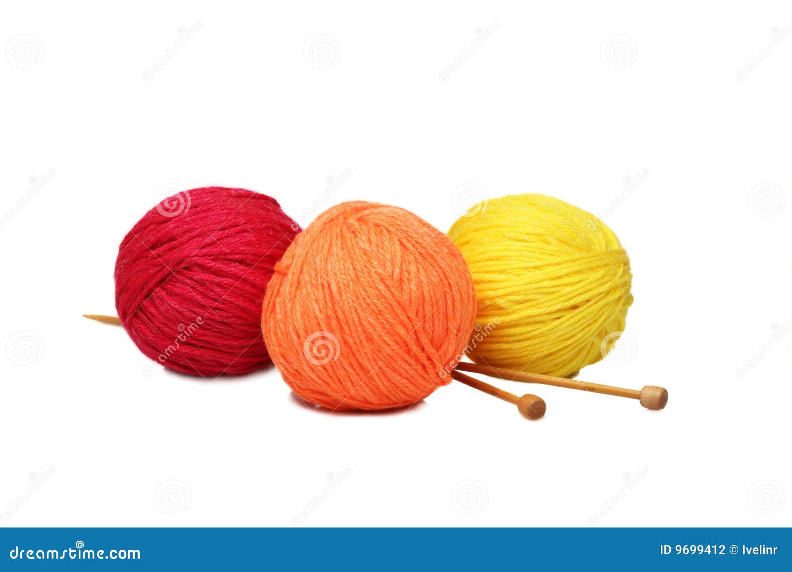 Colorful Yarn Balls Over White Stock Photo Image of ball, color 9699412
