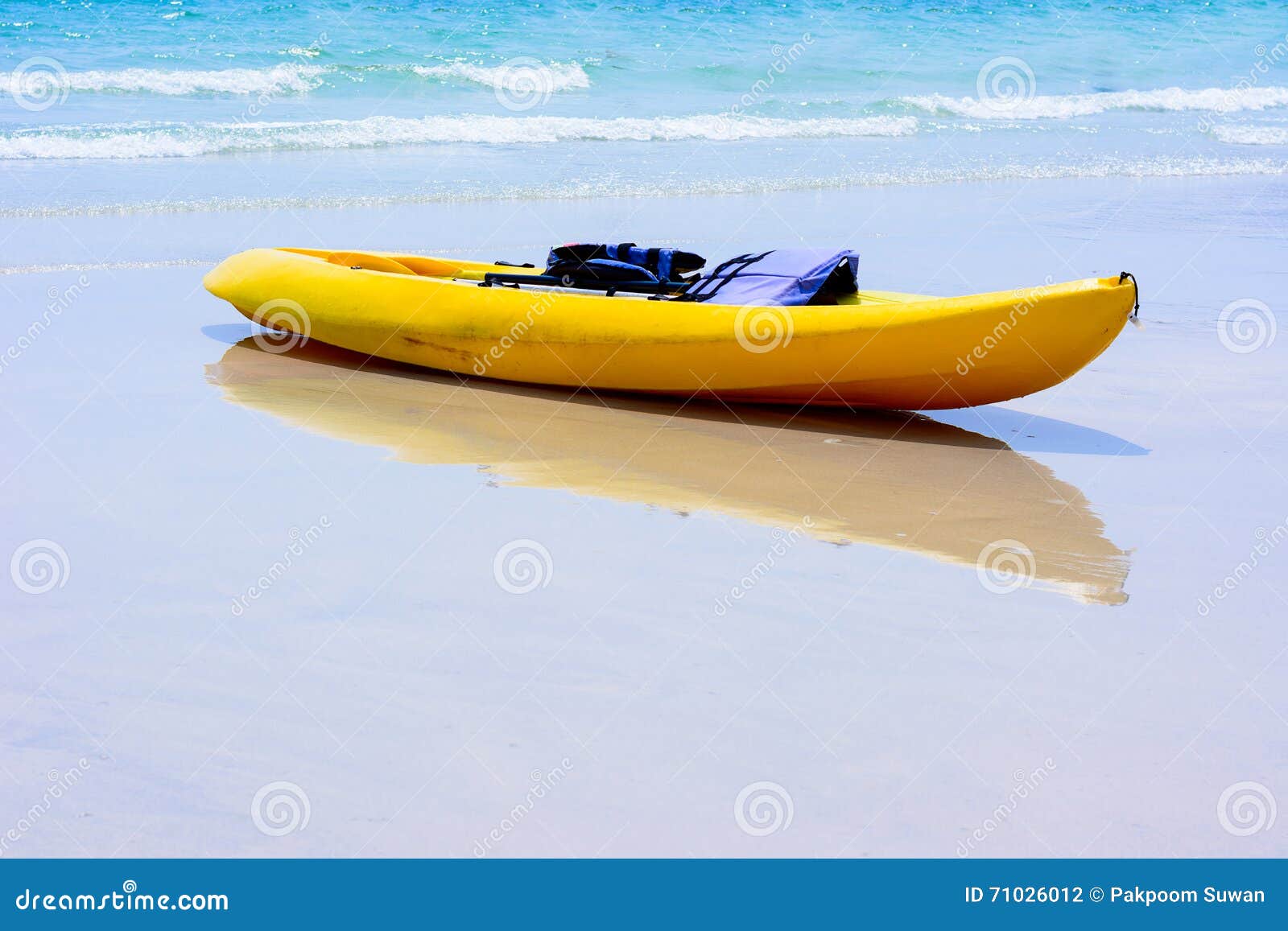Colorful Yellow Kayaks on Beach Stock Photo Image of equipment