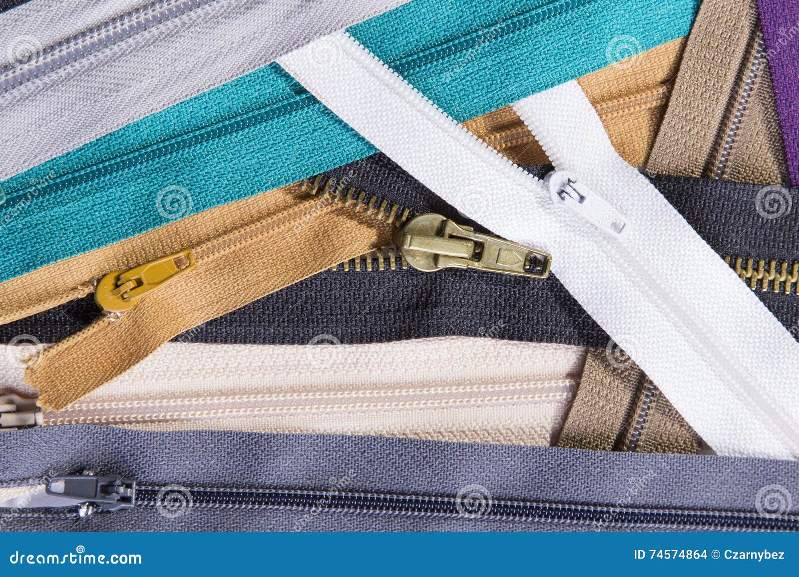 Colorful zippers stock photo. Image of holiday, love - 74574864