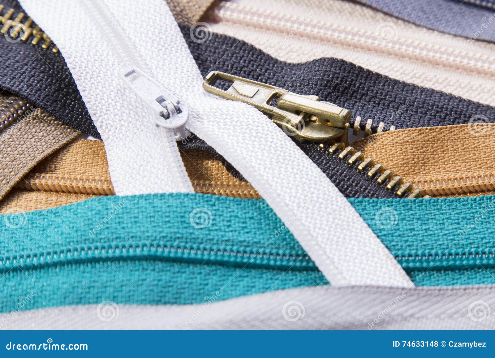 Colorful zippers stock photo. Image of celebration, message - 74633148