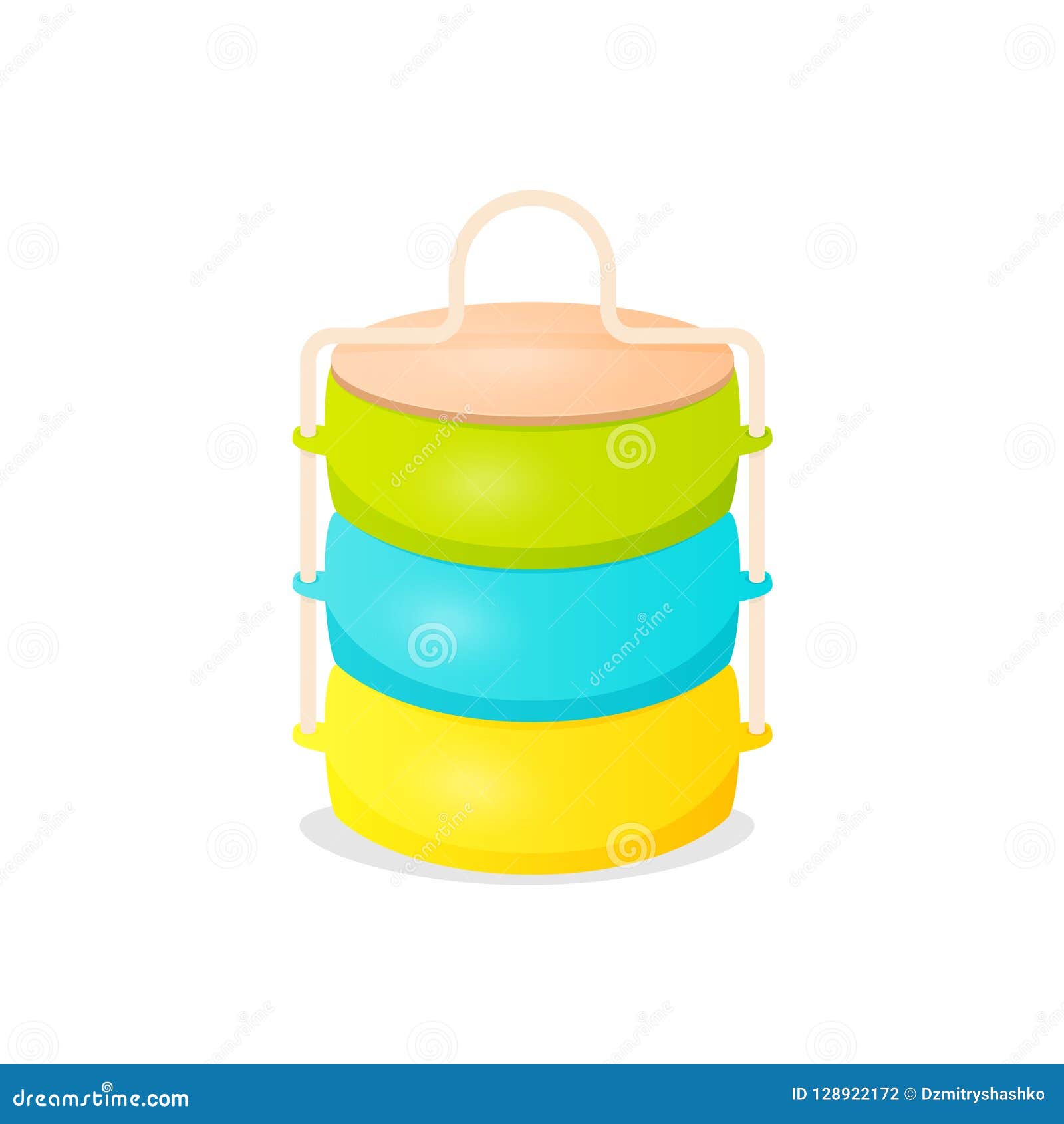 Colorfull Cartoon Indian Tiffin Box Icon Stock Vector - Illustration of  layer, handle: 128922172