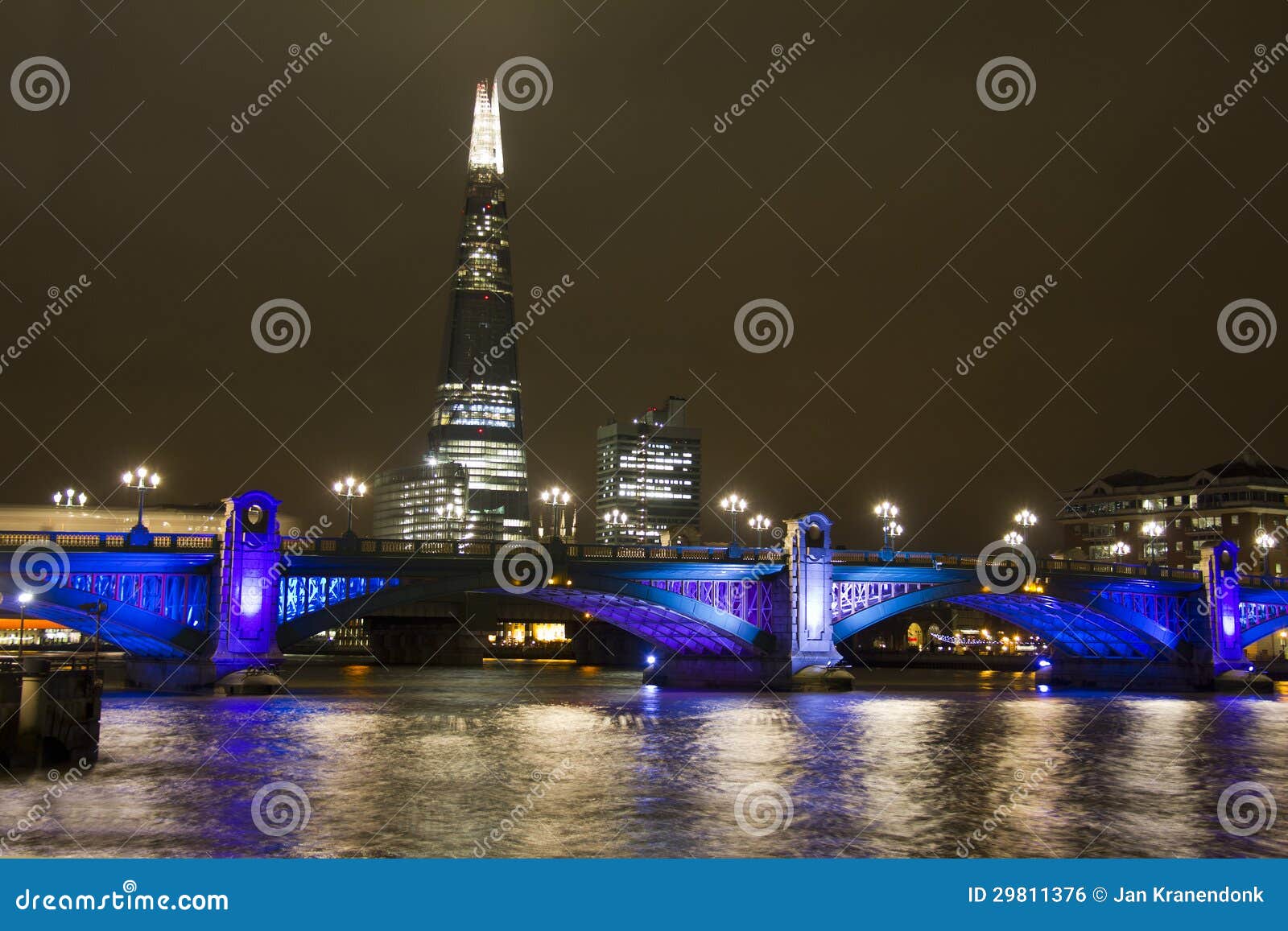 southwark bridge and the shard in london