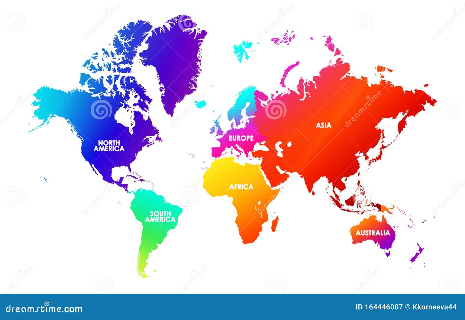 Colorfulness Saturation World Map, Each Continent in Different ...