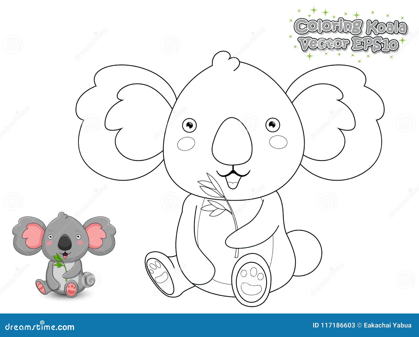 Colorir o jogo educacional panda bonito dos desenhos animados para