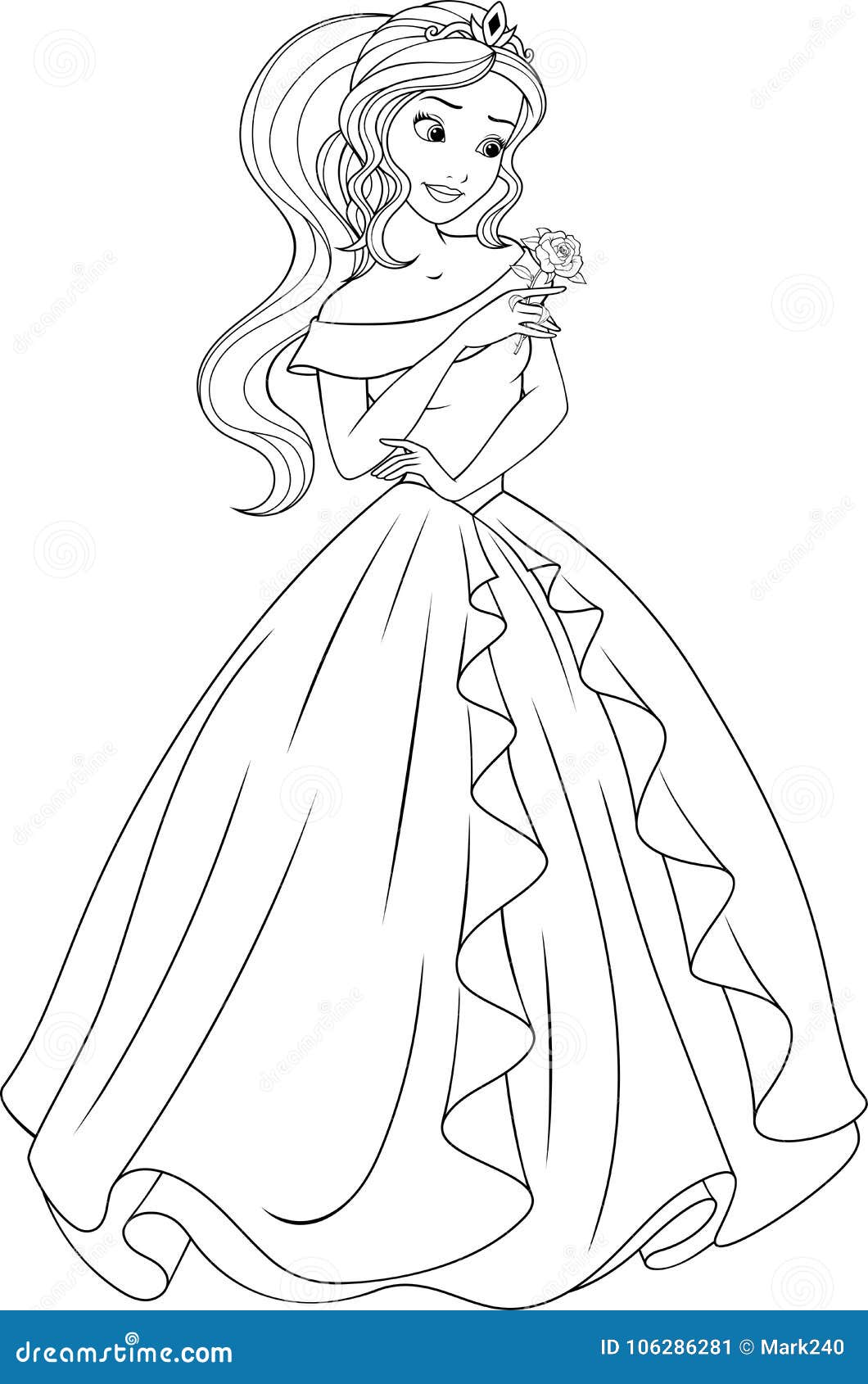 Coloring the Beautiful Princess Stock Vector   Illustration of ...