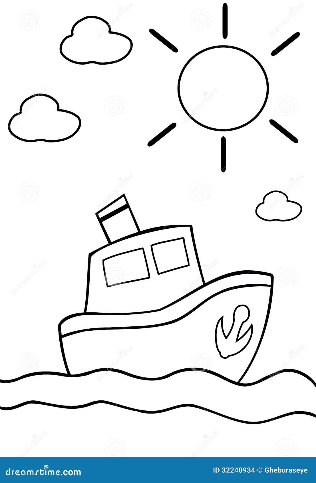 Coloring Boat Stock Images - Image: 32240934