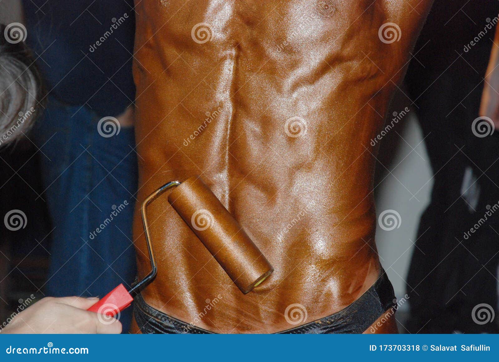 Download Coloring Bodybuilders Before The Competition. Stock Photo ...