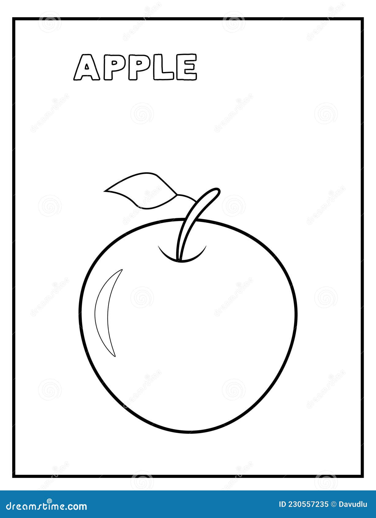 Apple Black And White Coloring Page