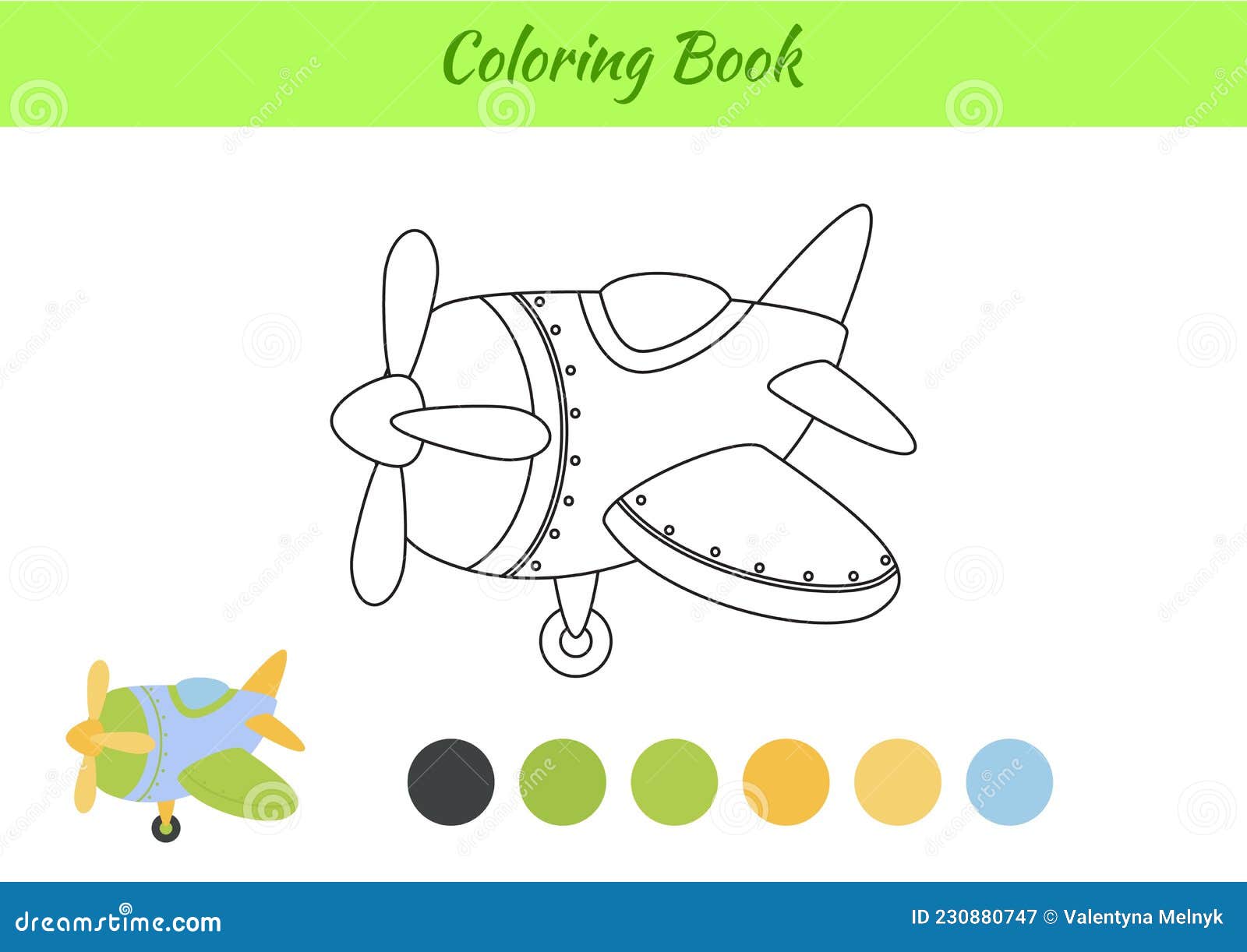 Coloring Book Airplane for Children. Educational Activity Page for ...