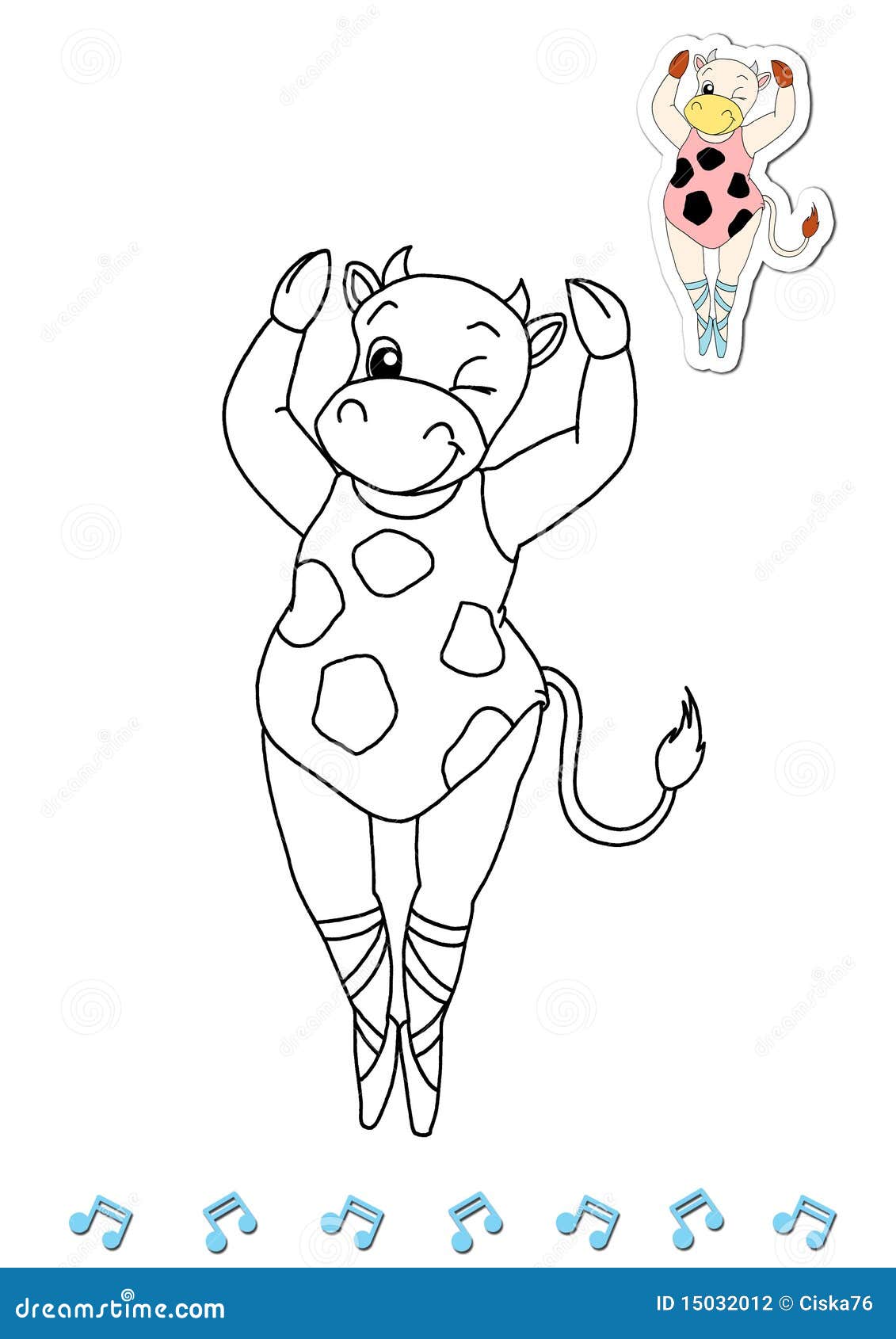 coloring book animal dancers 1 - cow