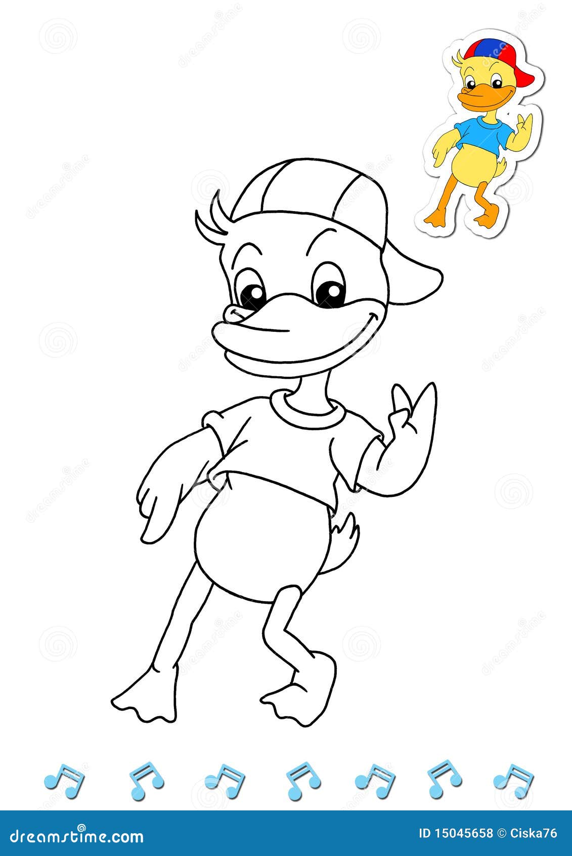 coloring book animal dancers 7 - duckling