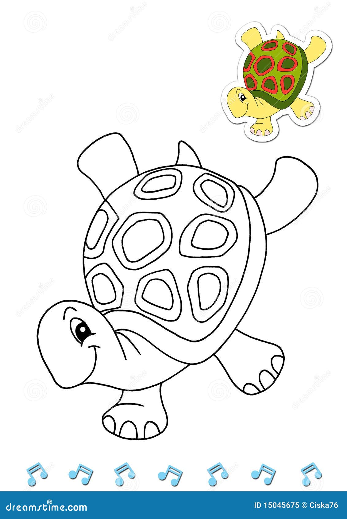 coloring book animal dancers 8 - turtle