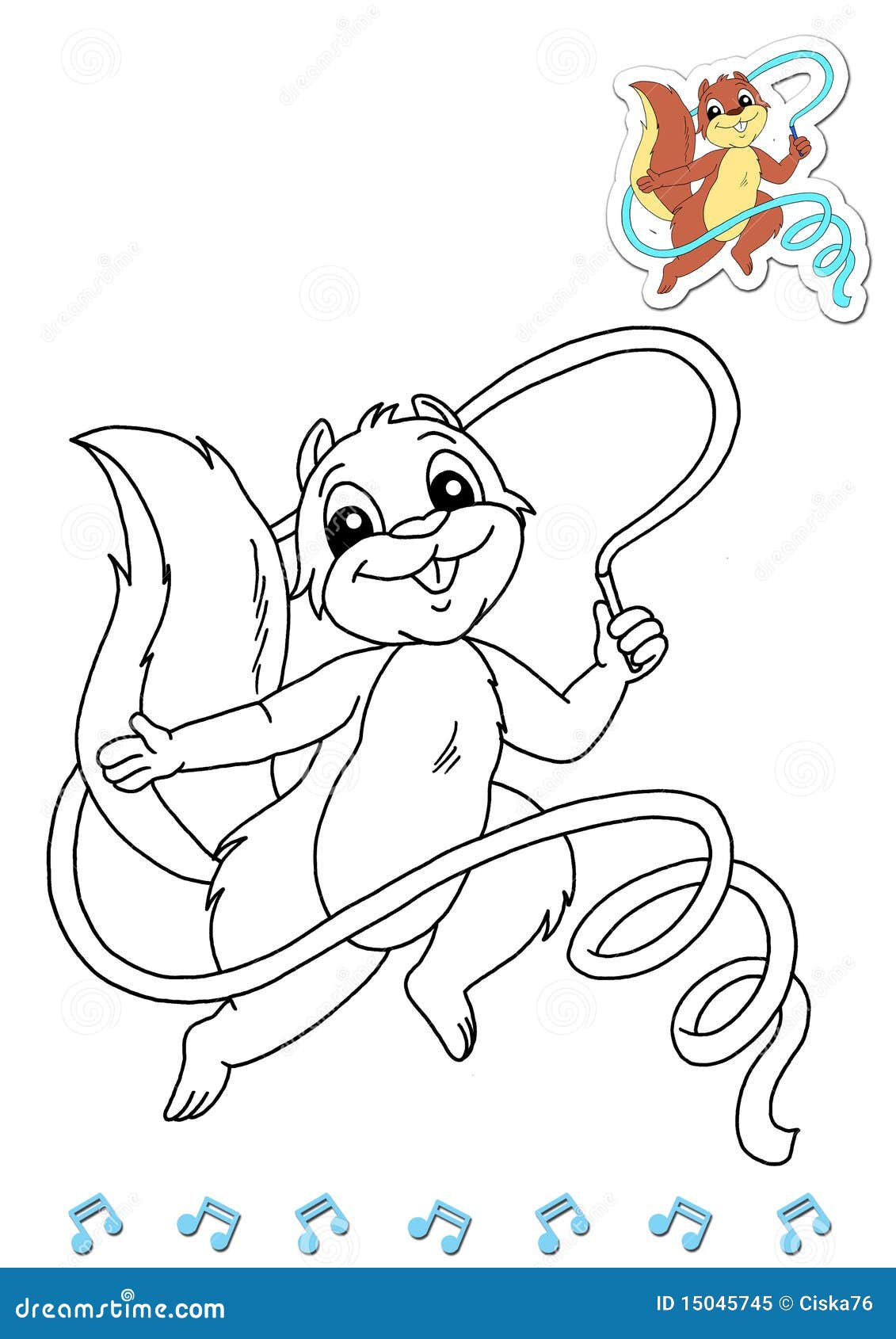 coloring book animal dancers 9 - squirrel