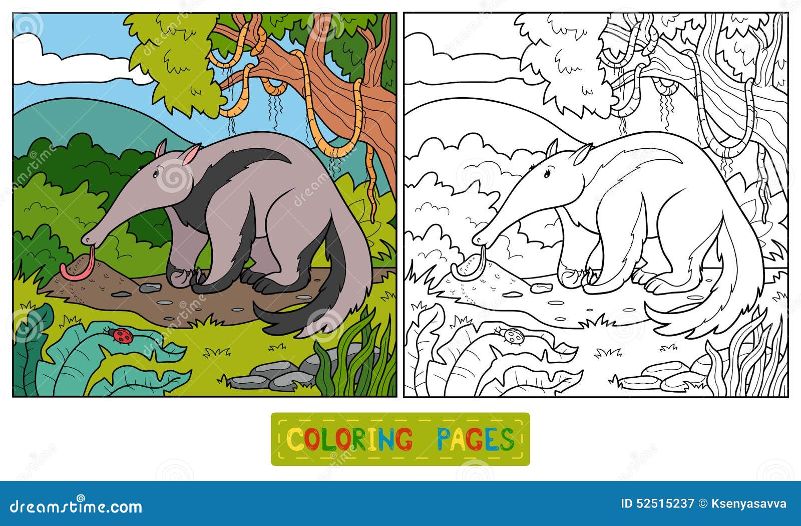coloring book (anteater)