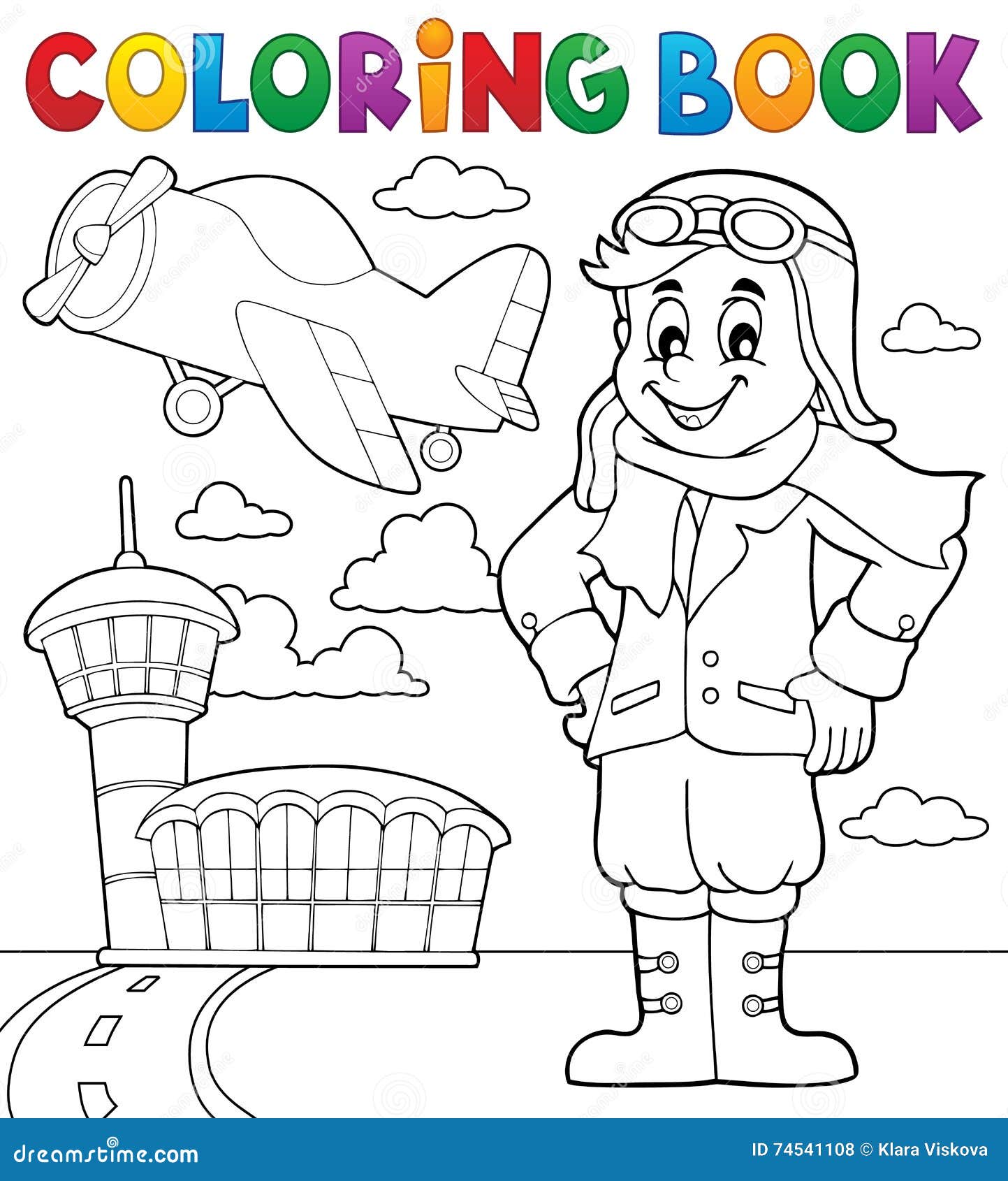 Coloring Book Aviation Theme 3 Vector Illustration | CartoonDealer.com ...