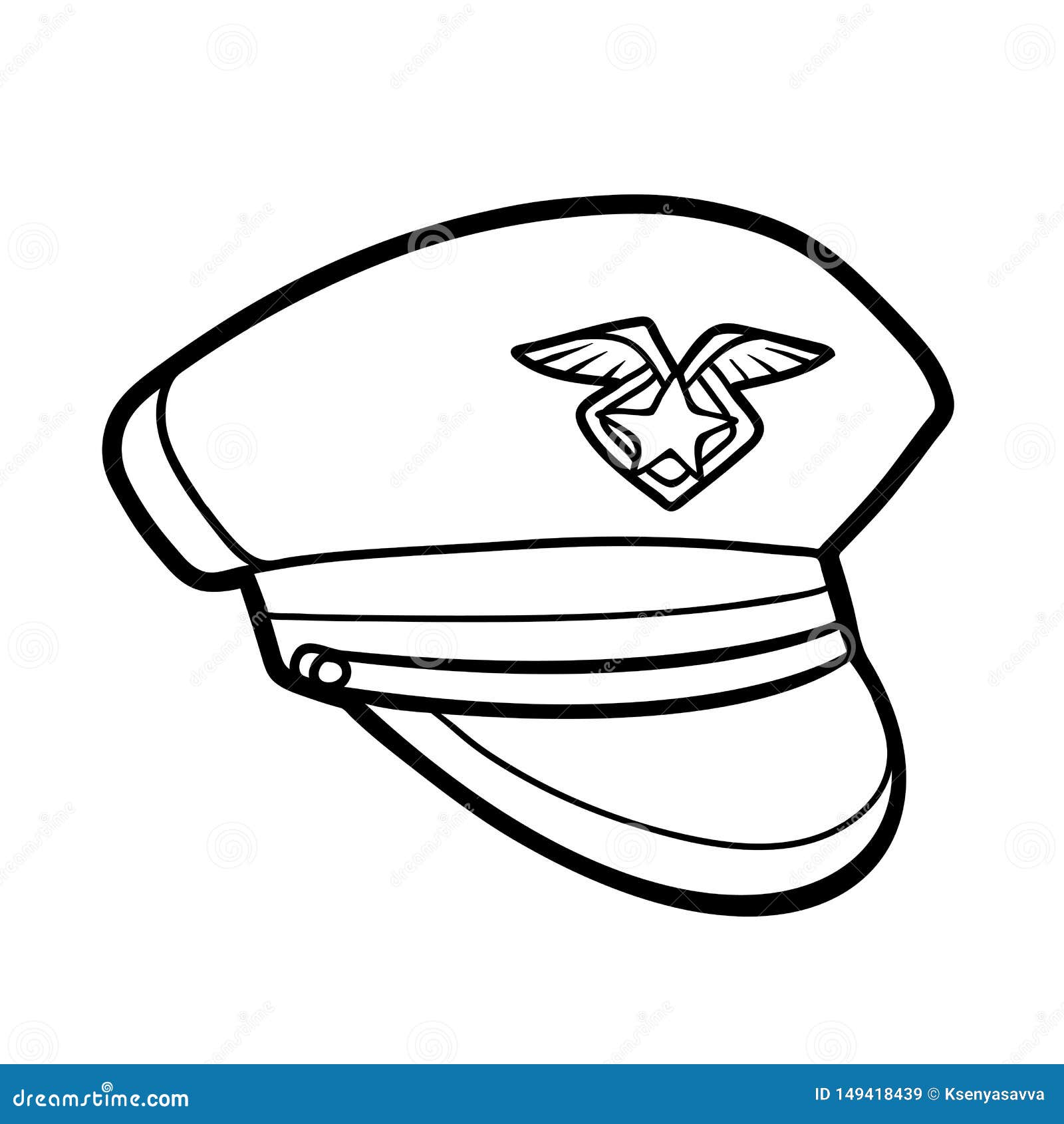 police hat clipart black and white